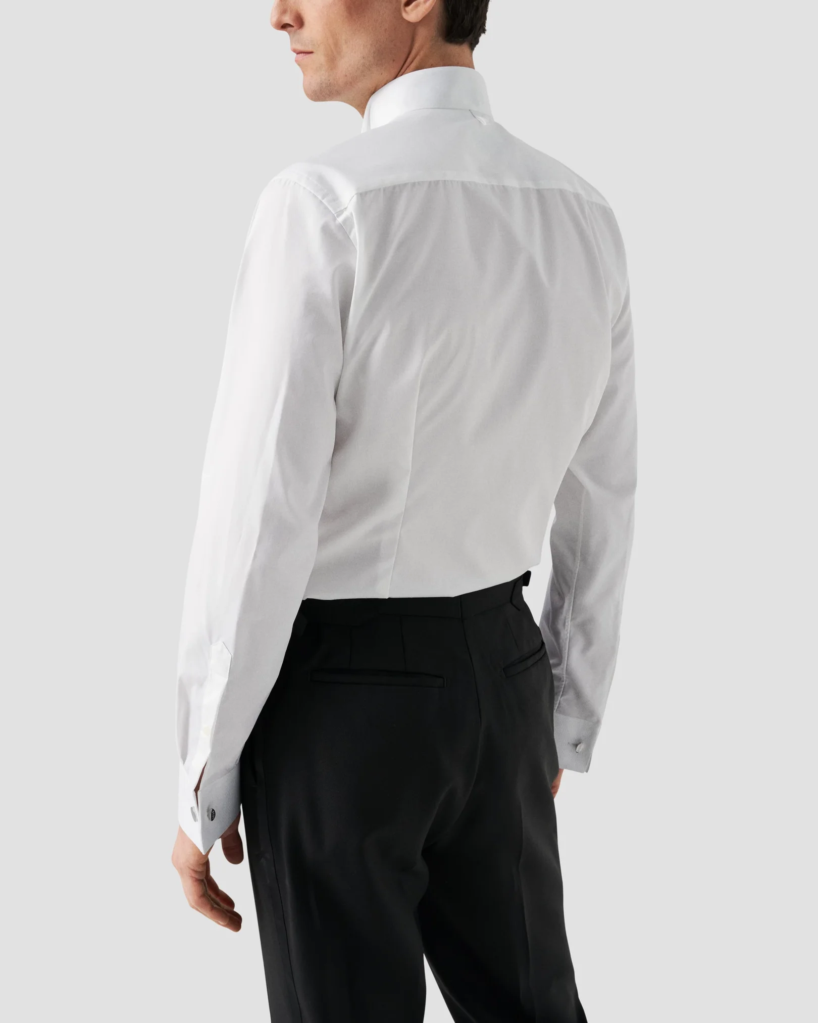 Eton - pique white tie shirt