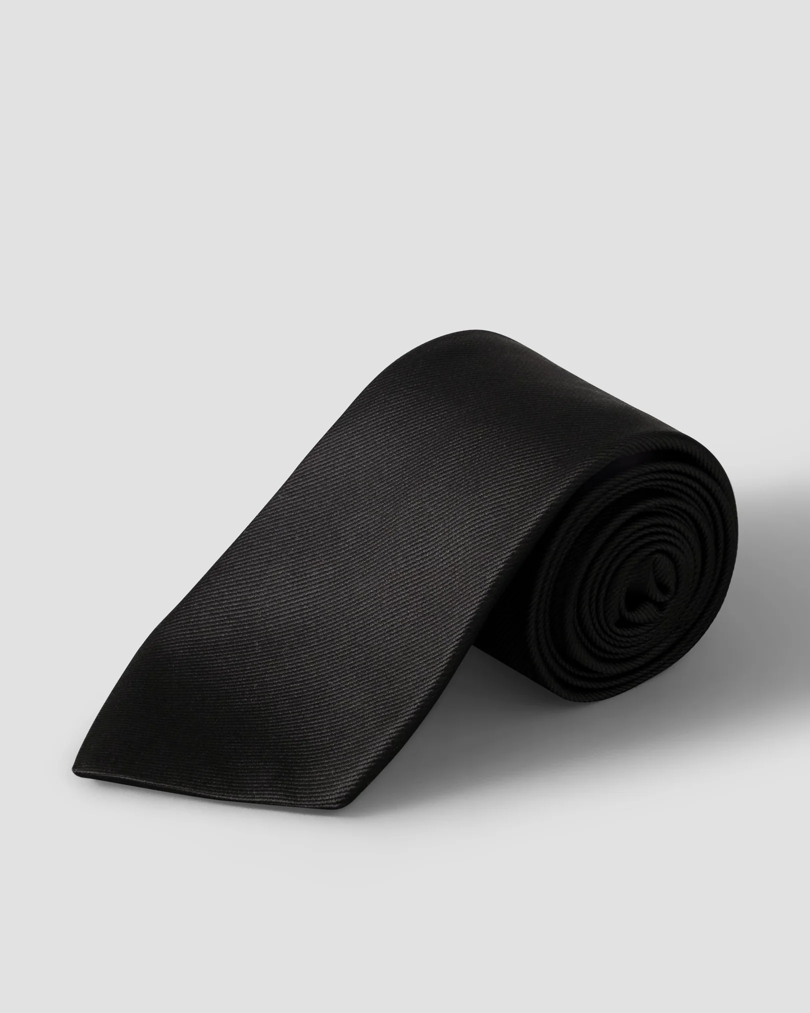 Eton - black solid silk twill tie