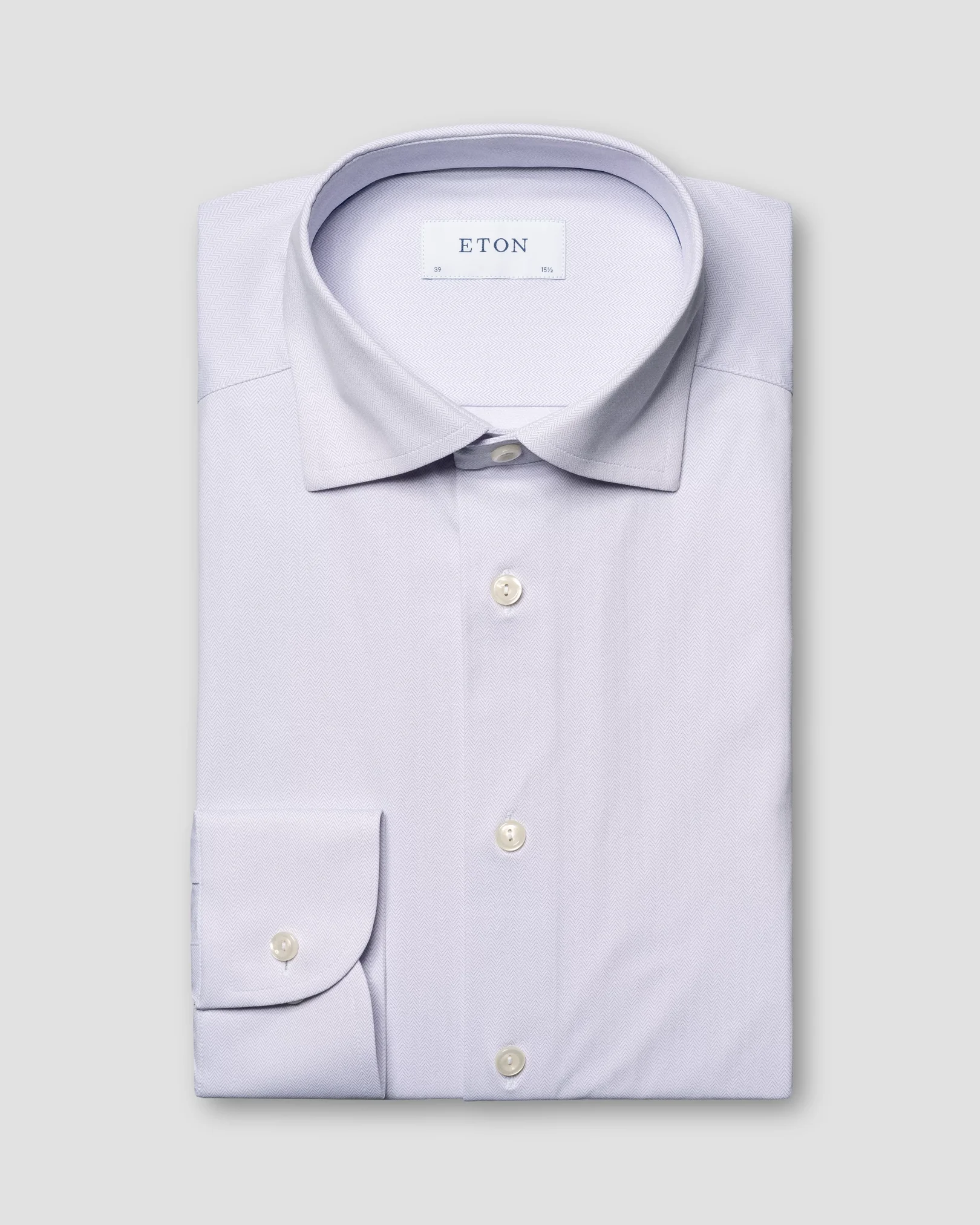 Eton - Light Purple Herringbone Four-Way Stretch Shirt