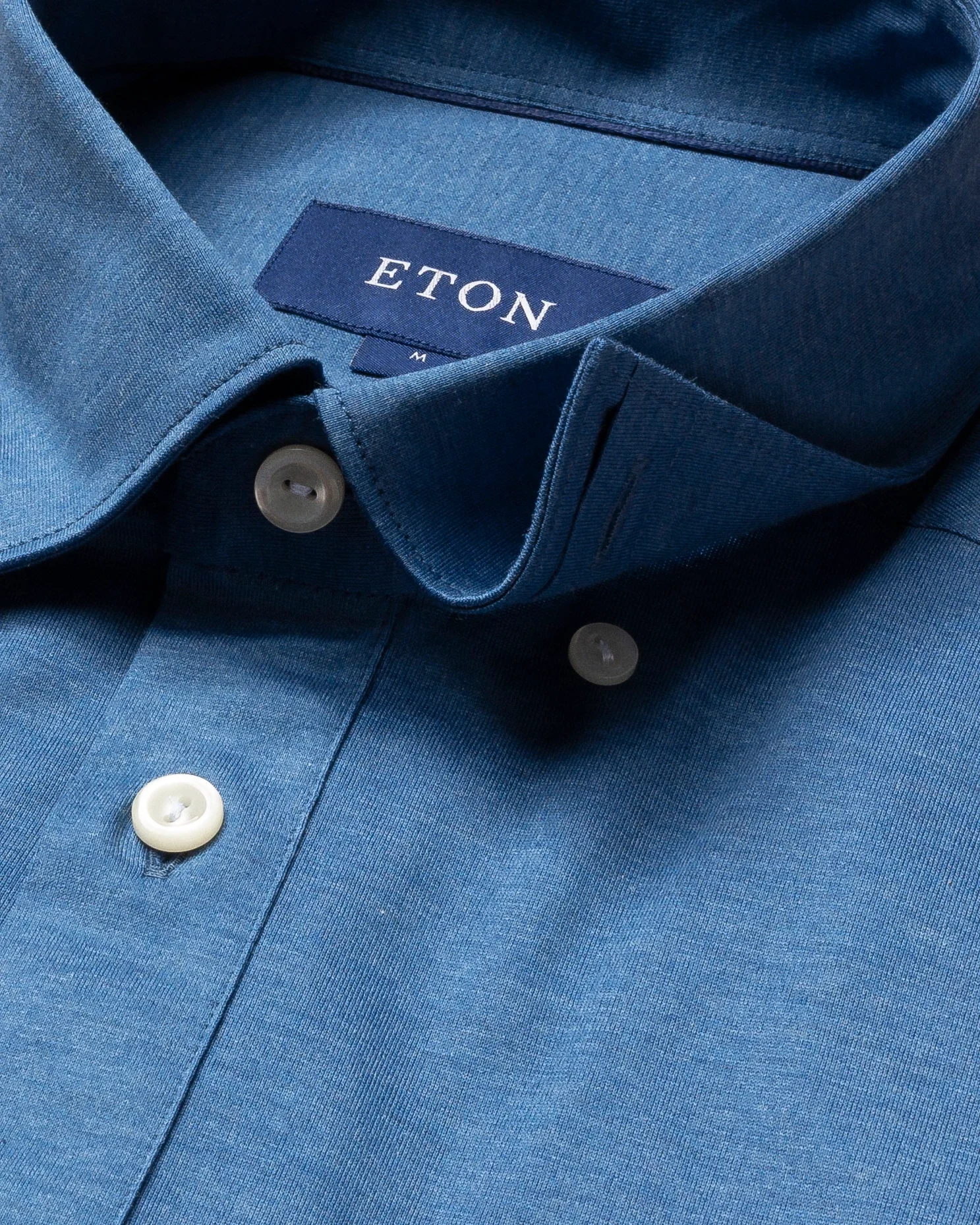 Eton - blue popover jersey shirt short sleeved