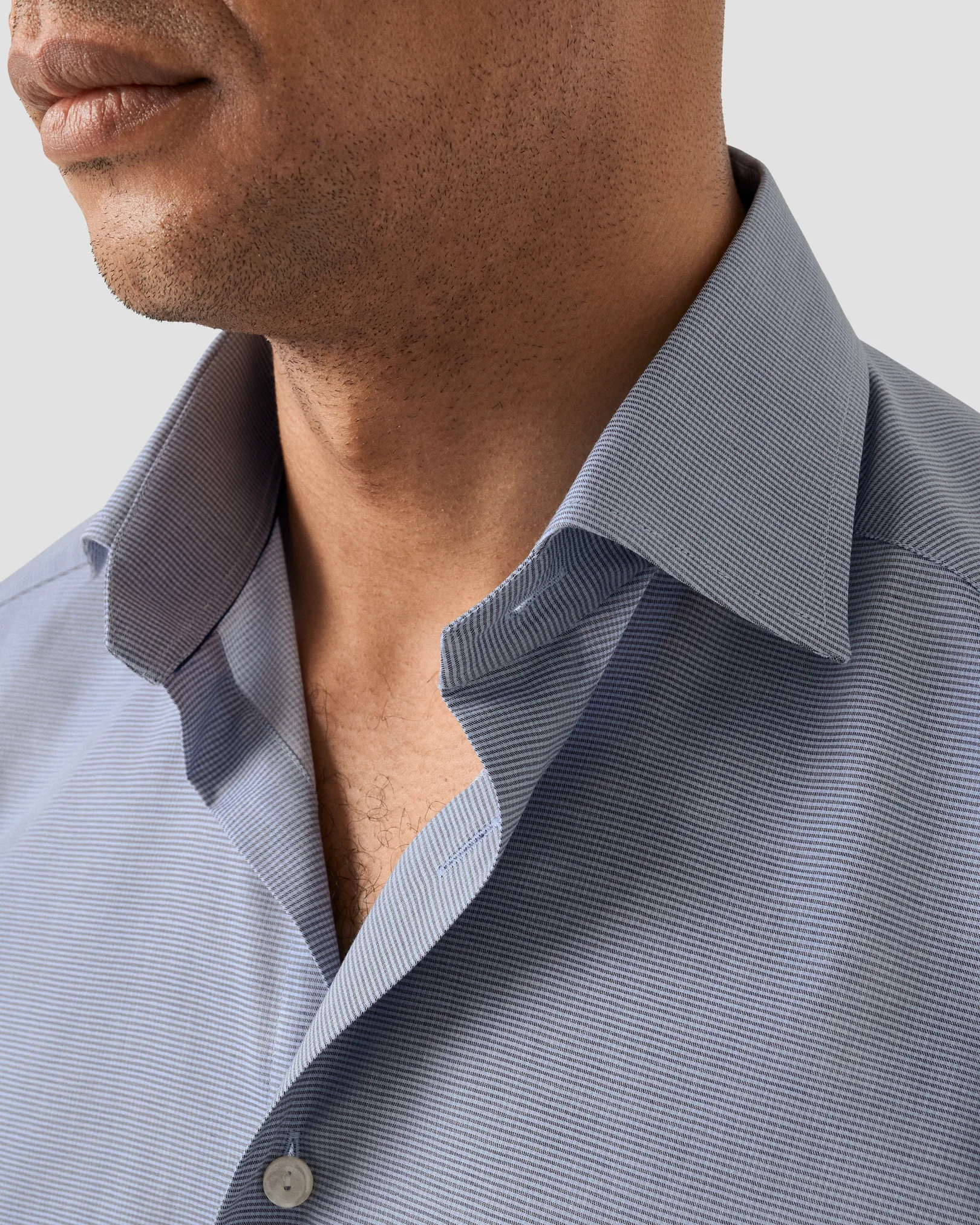 Eton - dark blue micro check twill shirt