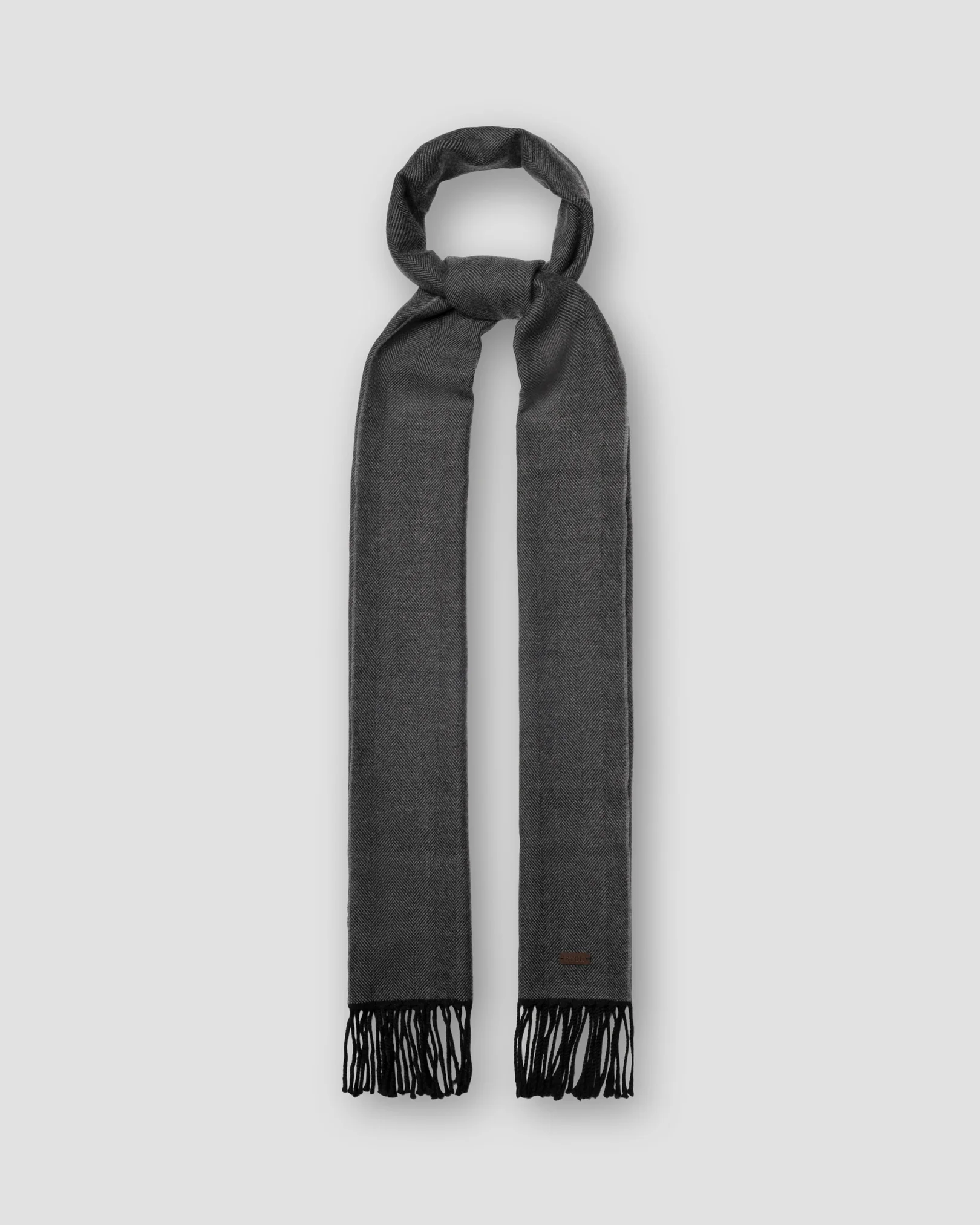 Eton - herringbone merino wool scarf black