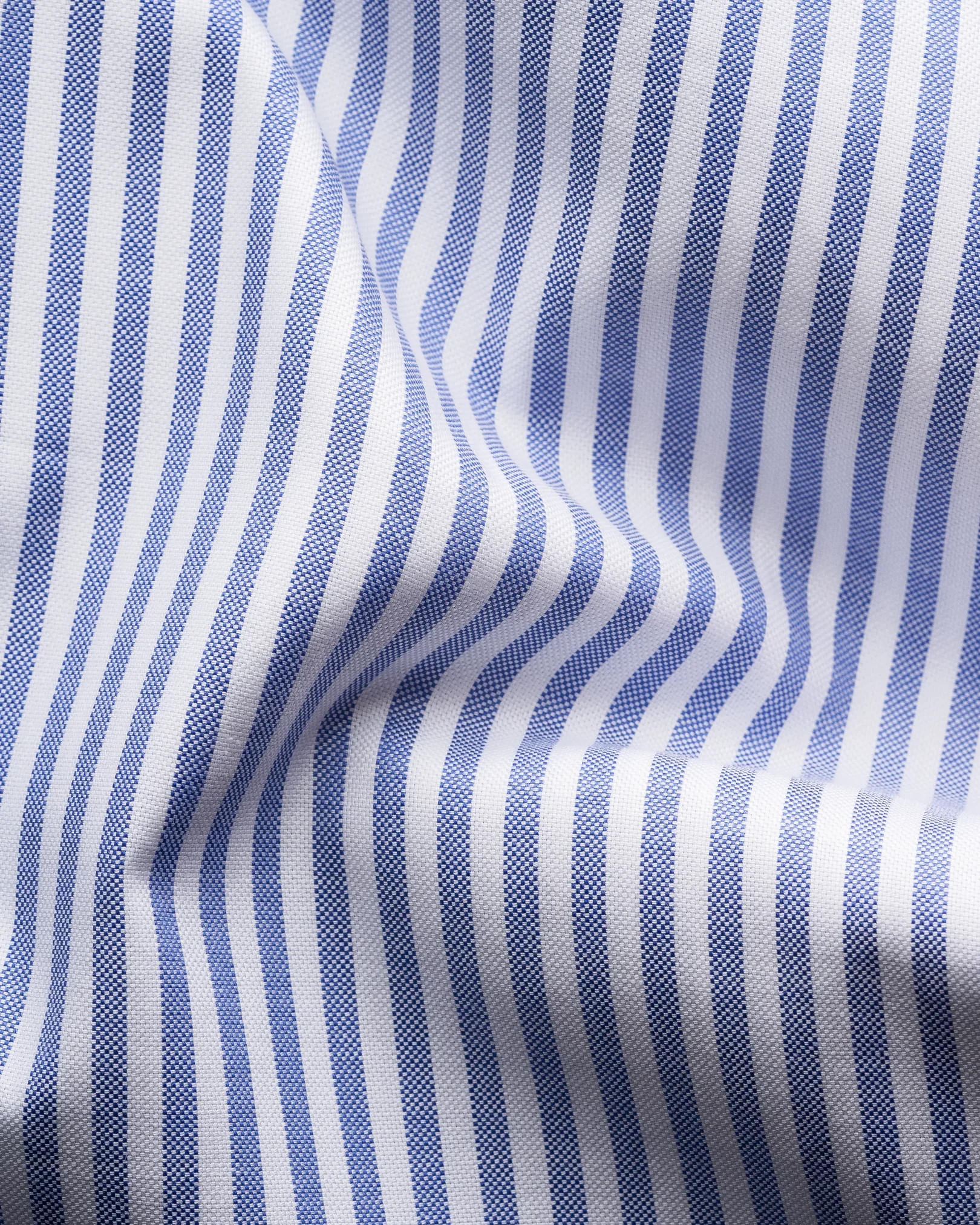 Eton - mid blue striped signature oxford shirt widespread