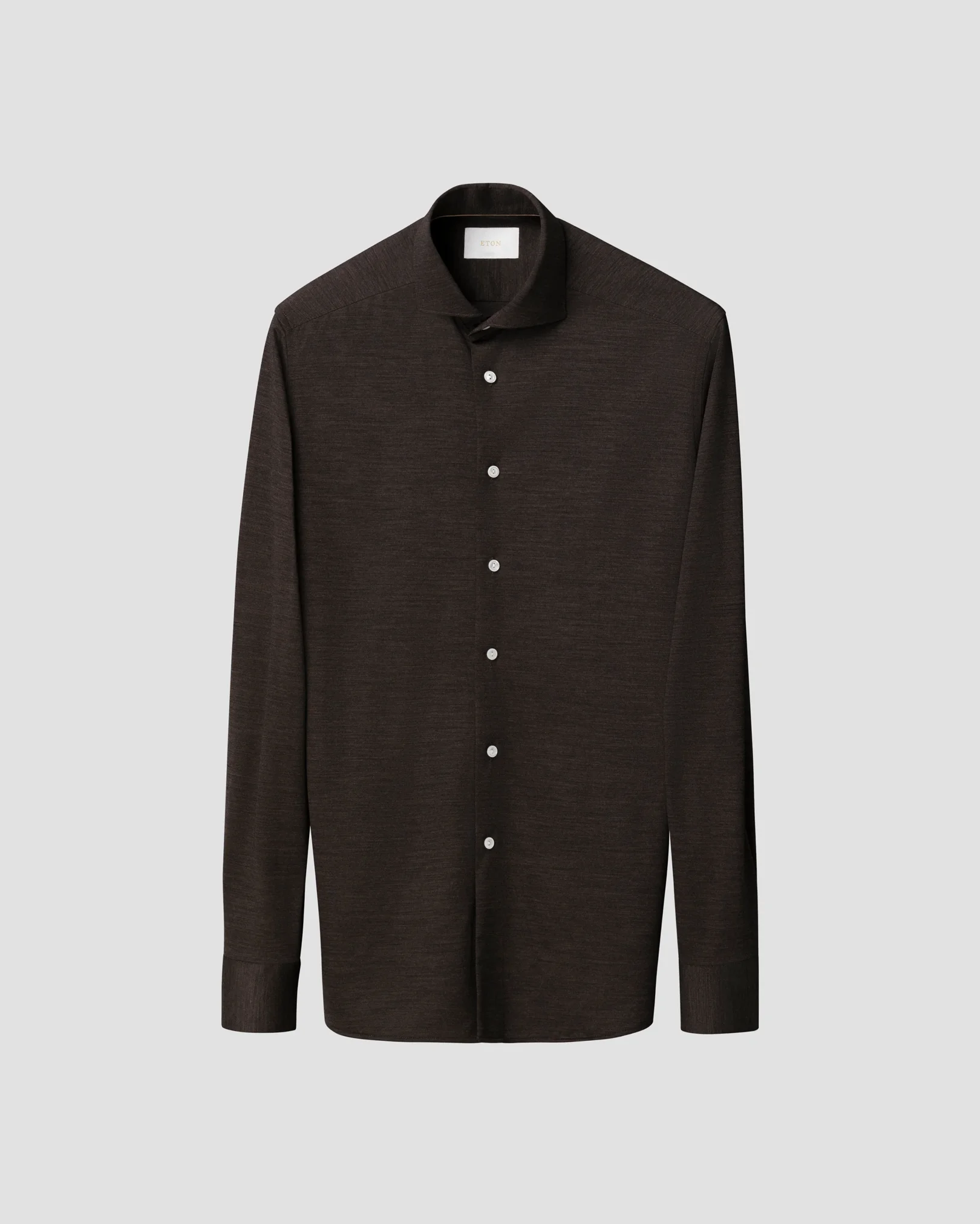 Eton - brown merino jersey shirt