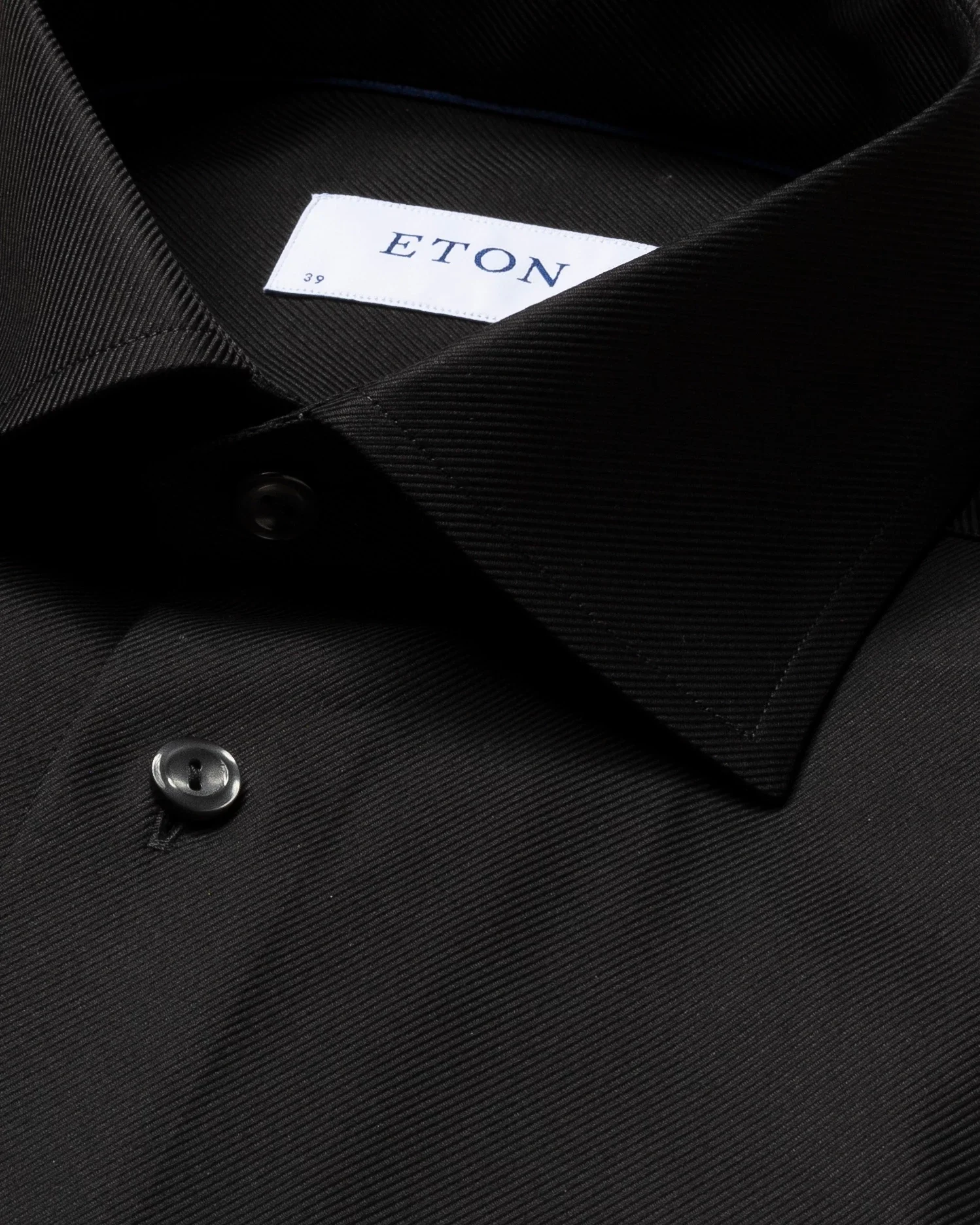Eton - black textured twill shirt