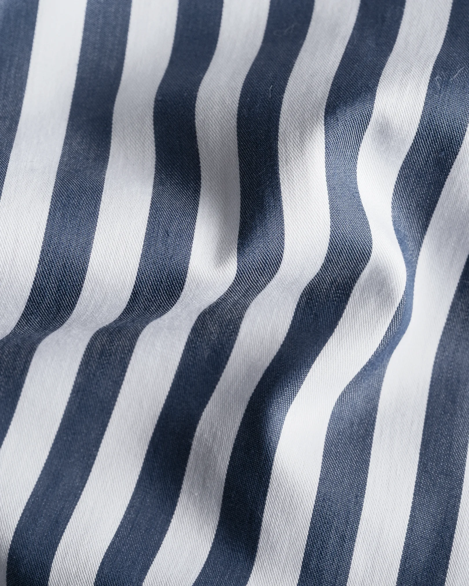 Eton - dark blue striped cotton silk shirt