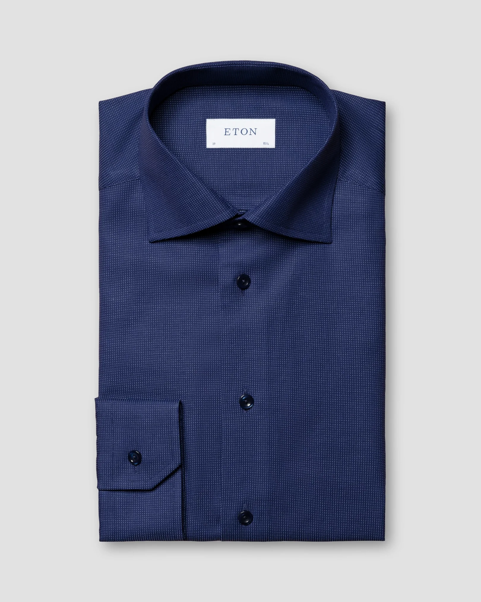 Eton - Dark Blue Pin-Dot Signature Twill Shirt