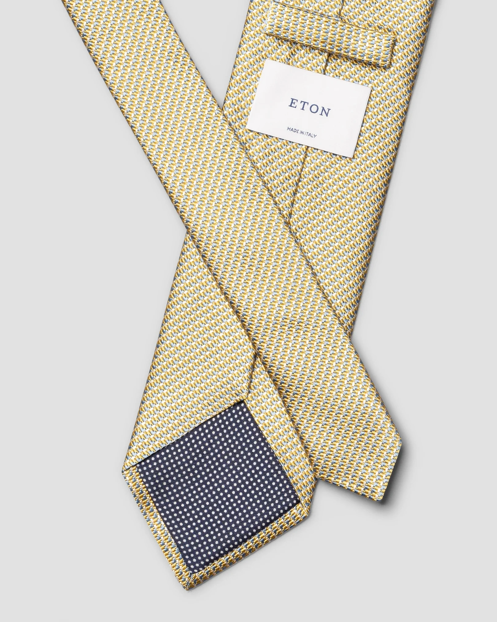 Eton - yellow micro woven cotton silk tie