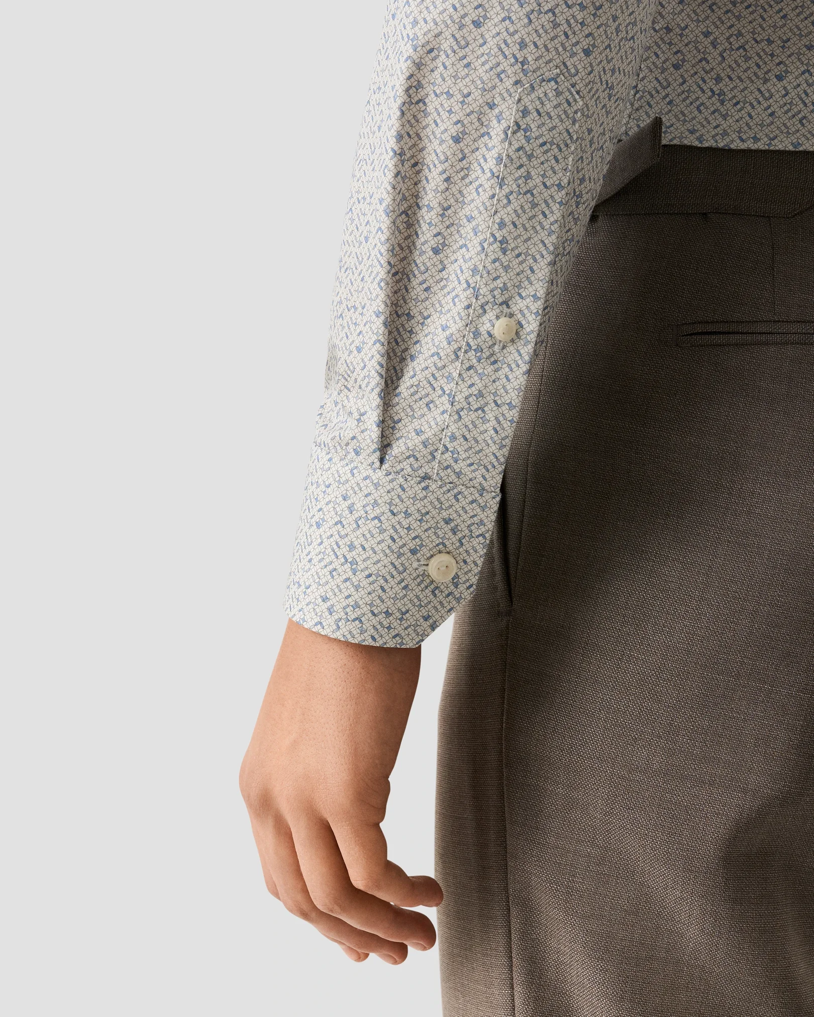 Eton - light blue geometric signature twill shirt 253