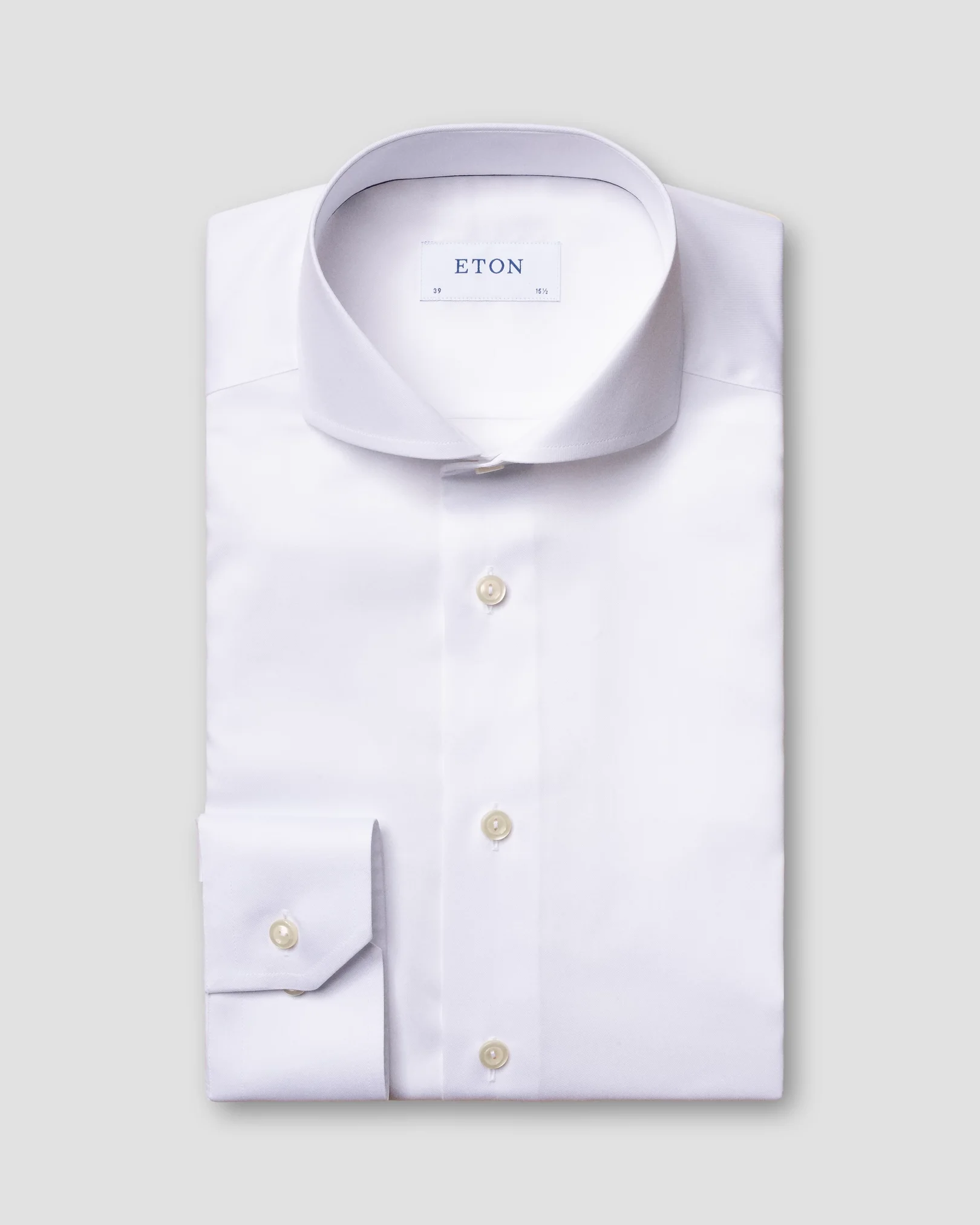 Eton - white fine twill shirt extreme cut away