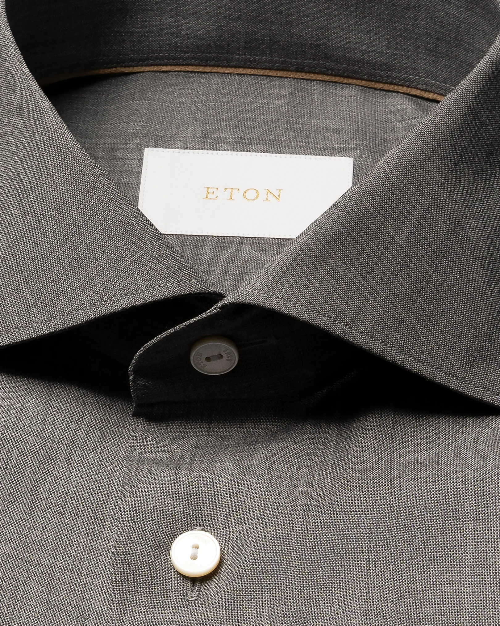 Eton - solid merino shirt wide spread rounded single