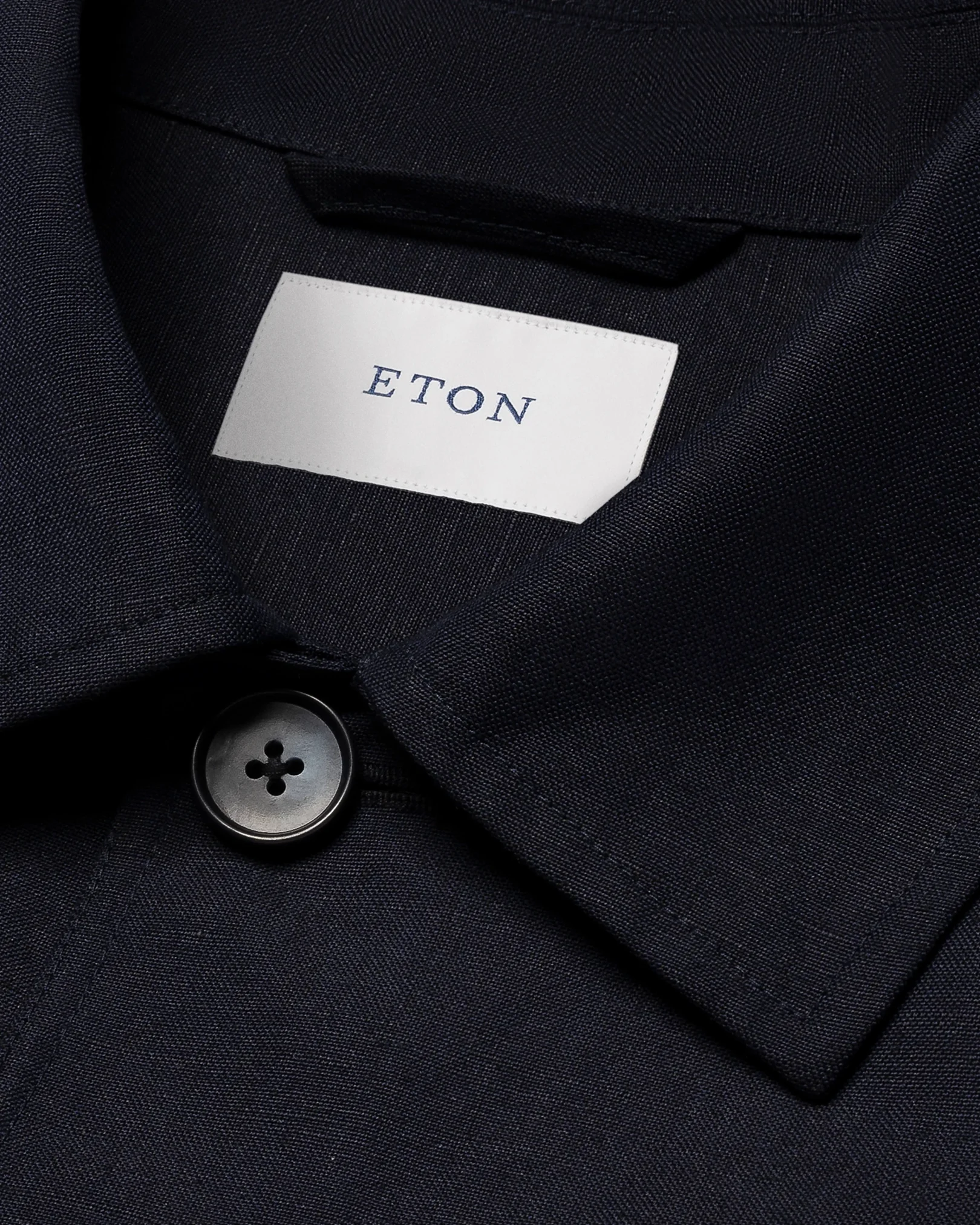 Eton - dark blue wool linen chore overshirt