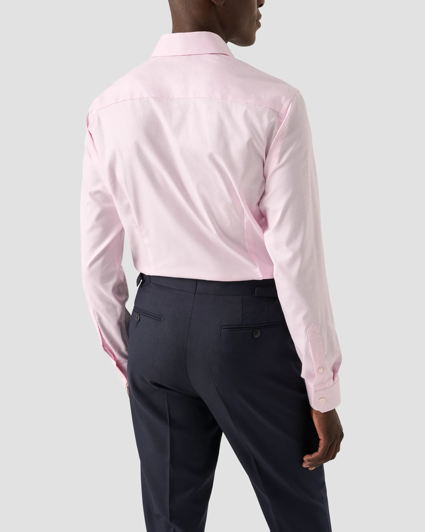 Eton - micro checked pink twill