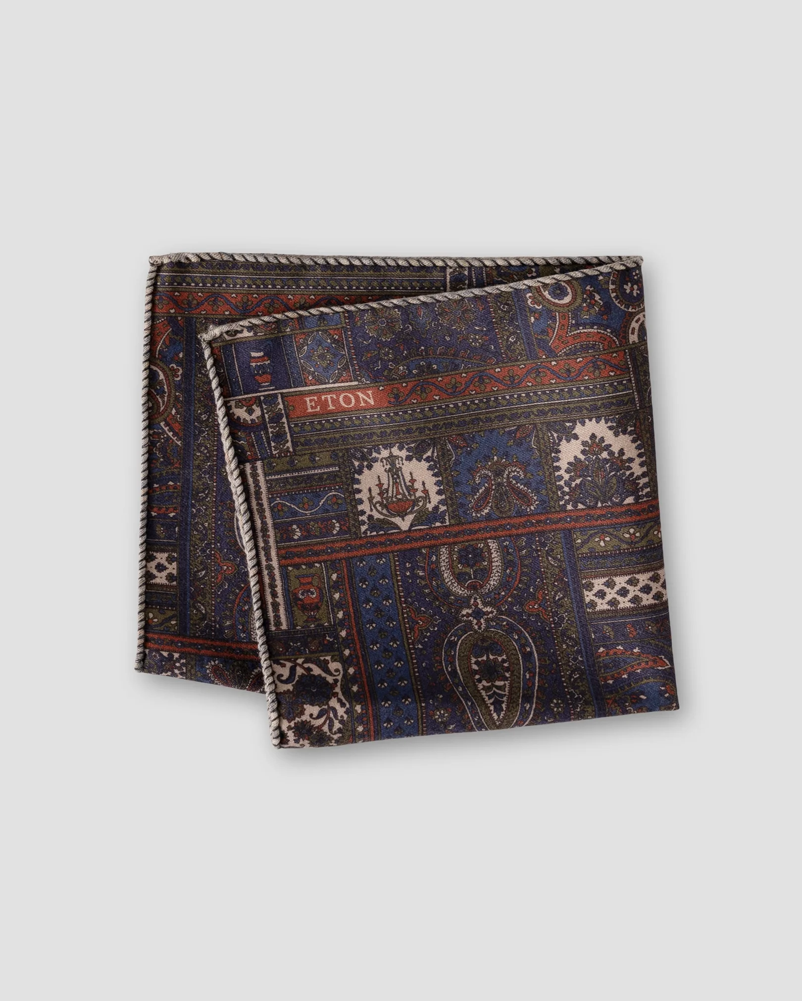 Eton - multi patchwork wool pocket square