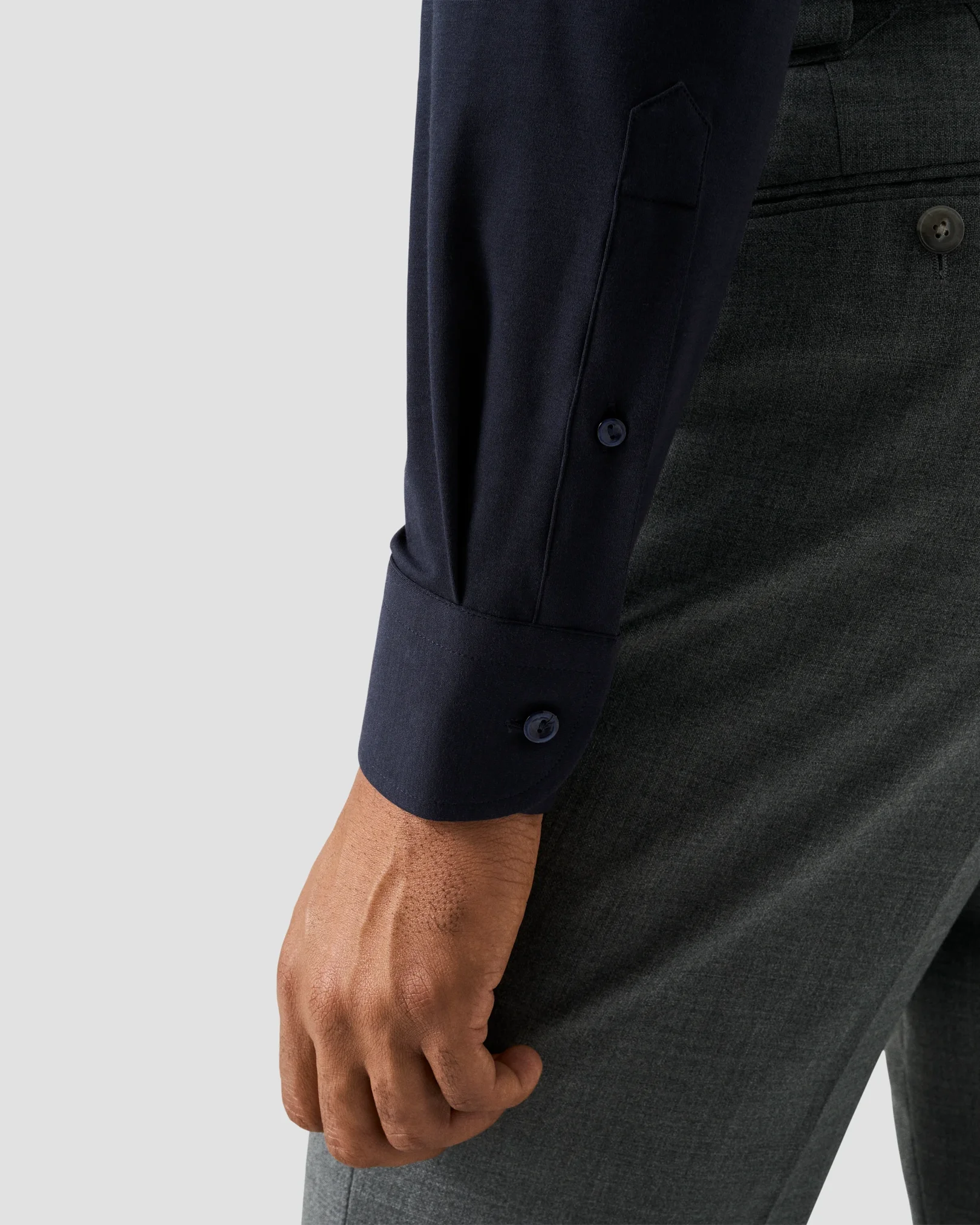 Eton - navy supima cotton strech shirt