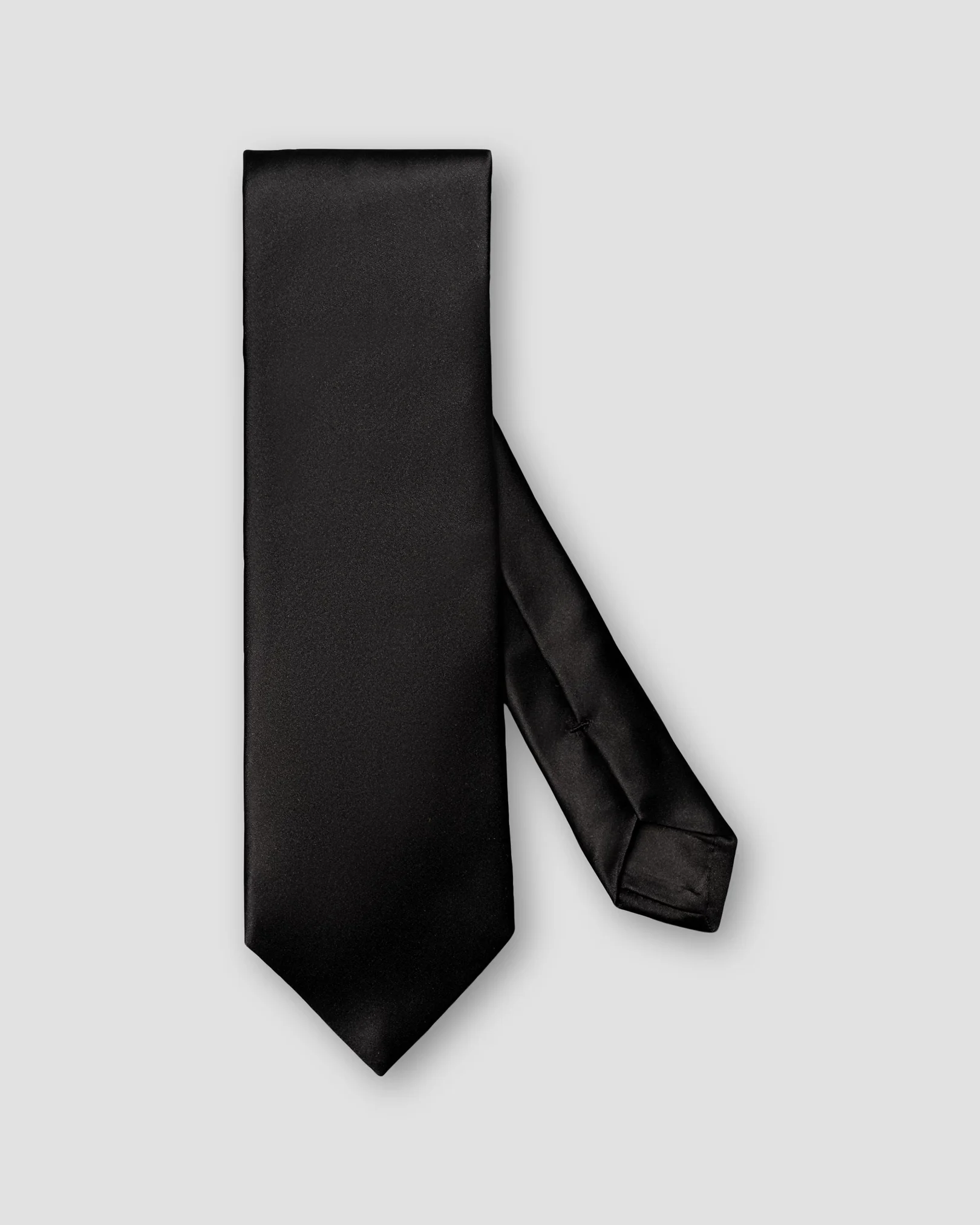 Eton - black solid silk tie