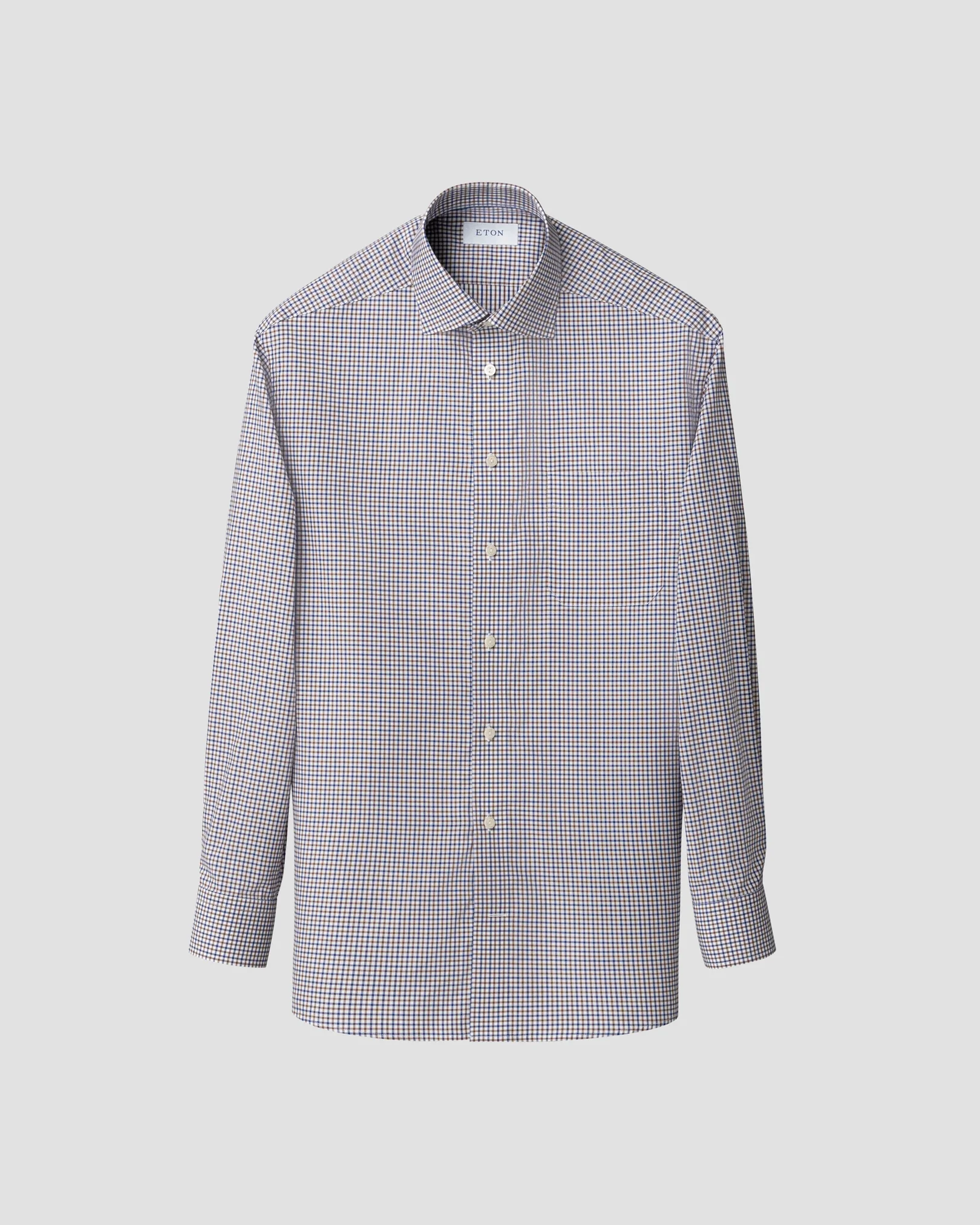 Eton - micro check fine twill shirt