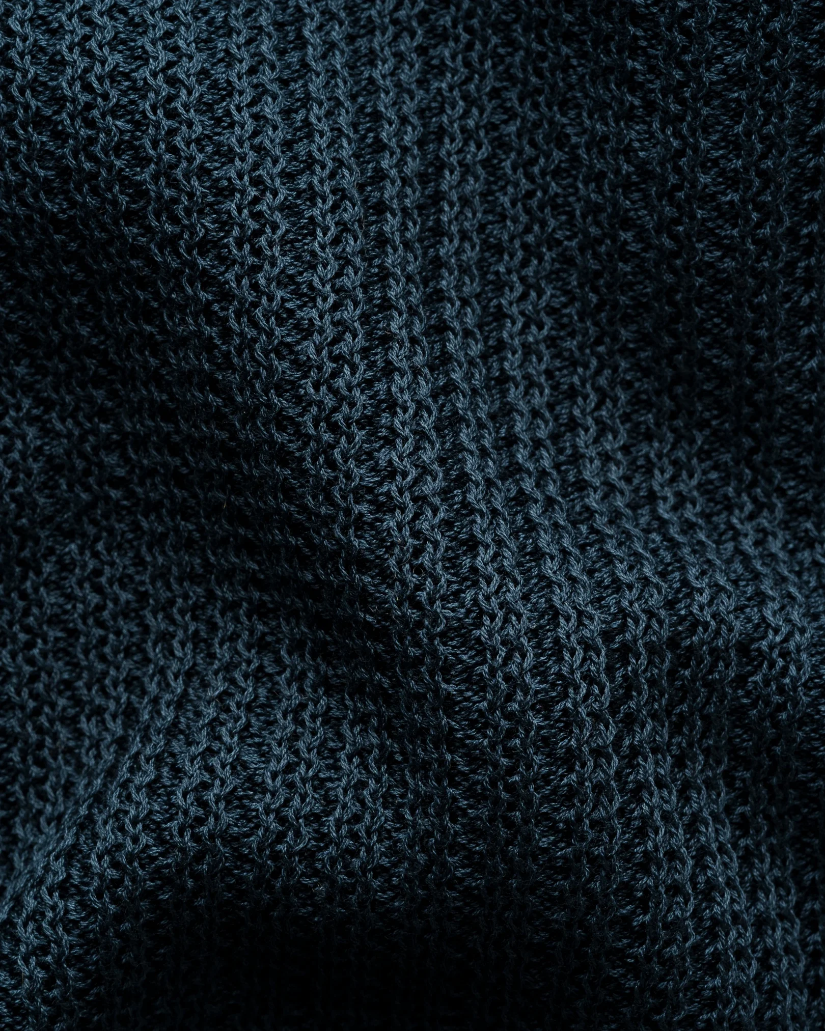 Eton - mid blue cotton structure knit vest