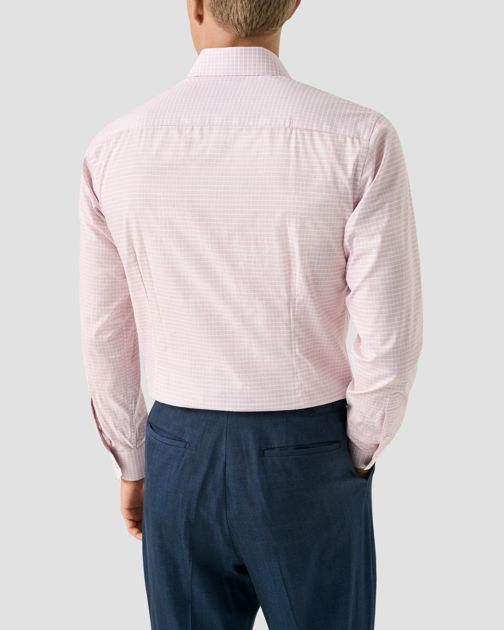 Eton - orange check fine twill shirt