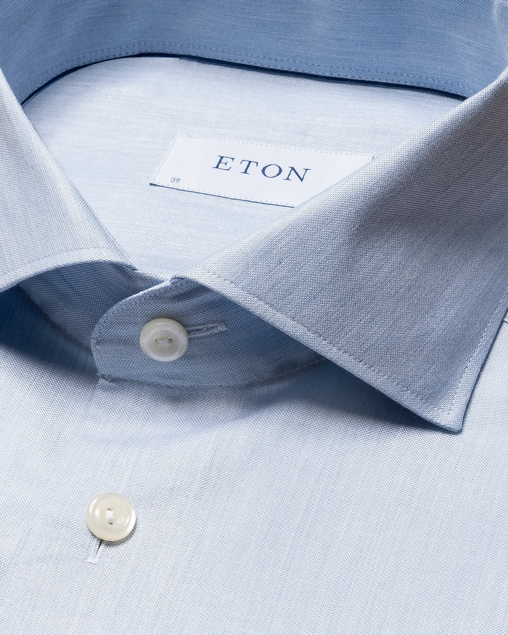 Eton - light blue solid wide spread shirt