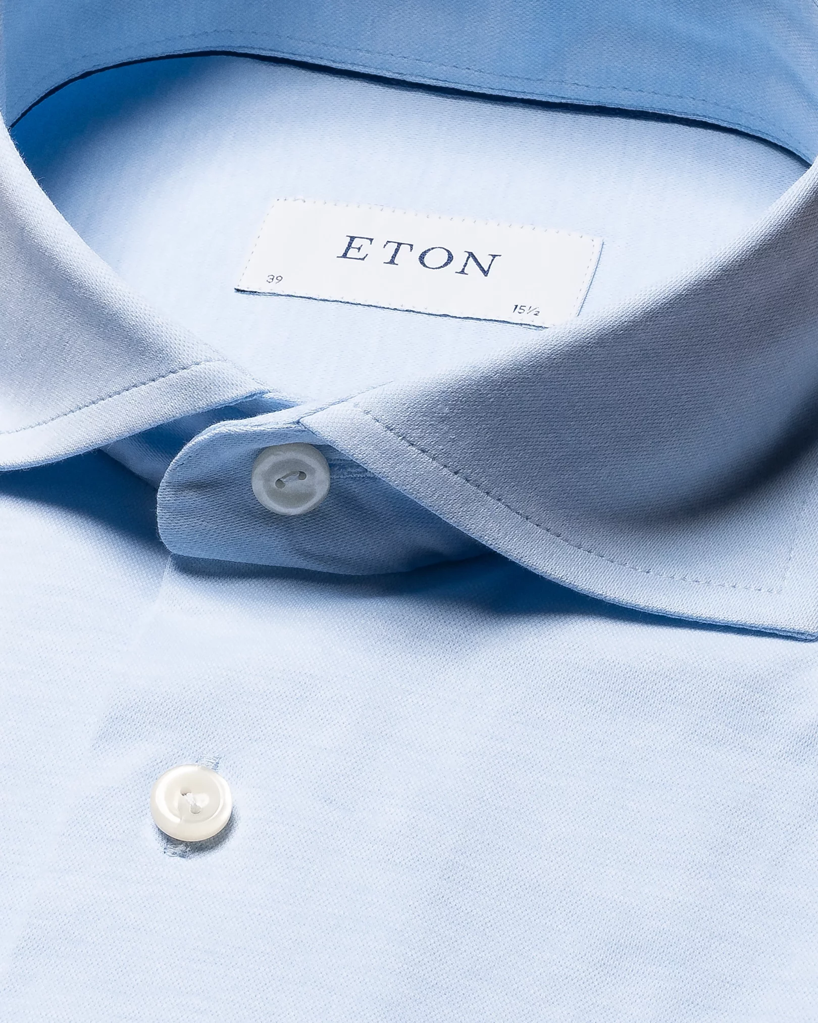 Eton - solid light blue stretch shirt