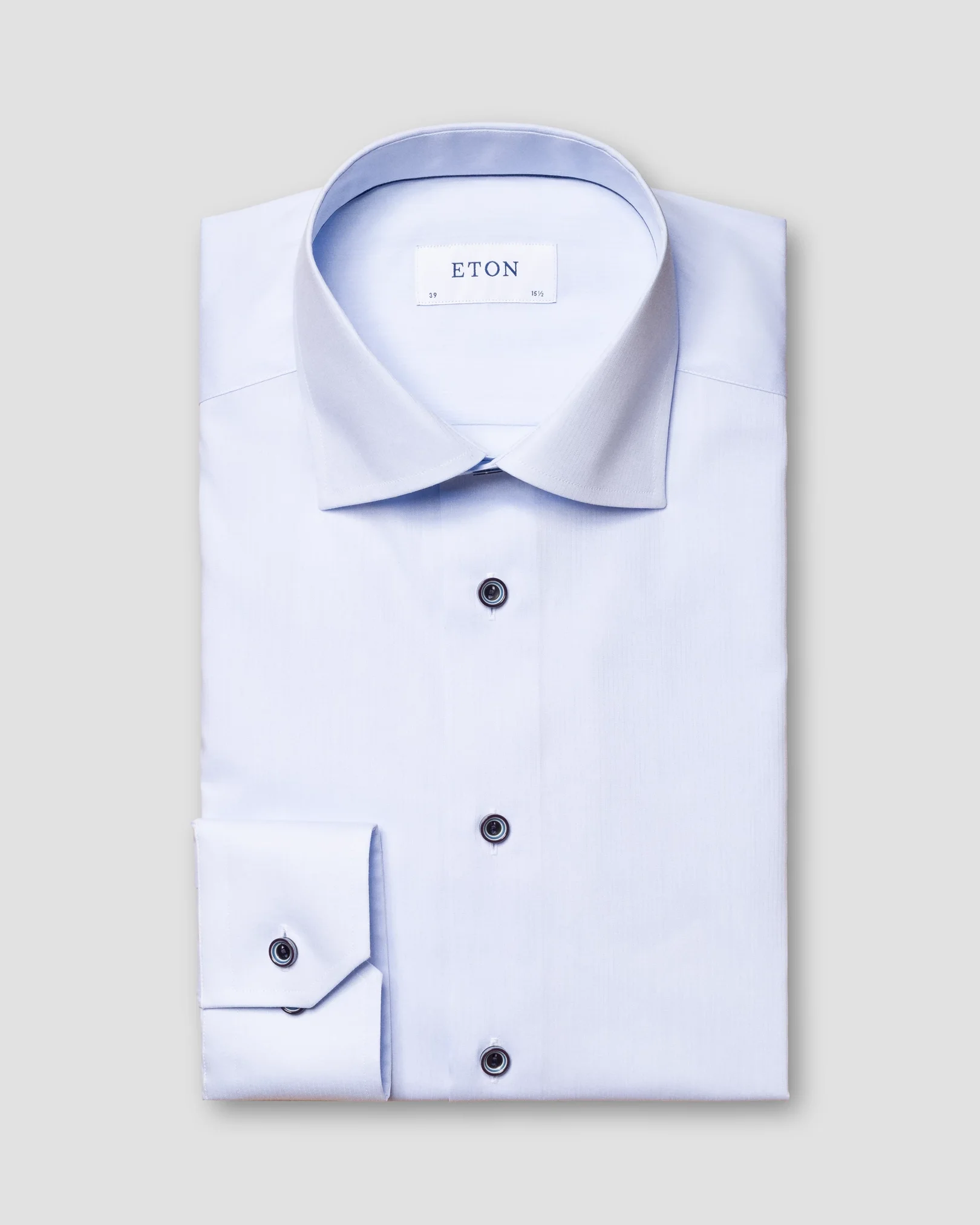 Eton - blue twill shirt cut away