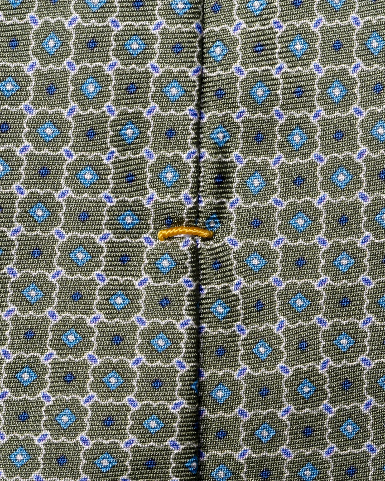 Eton - mid green geometric print silk tie