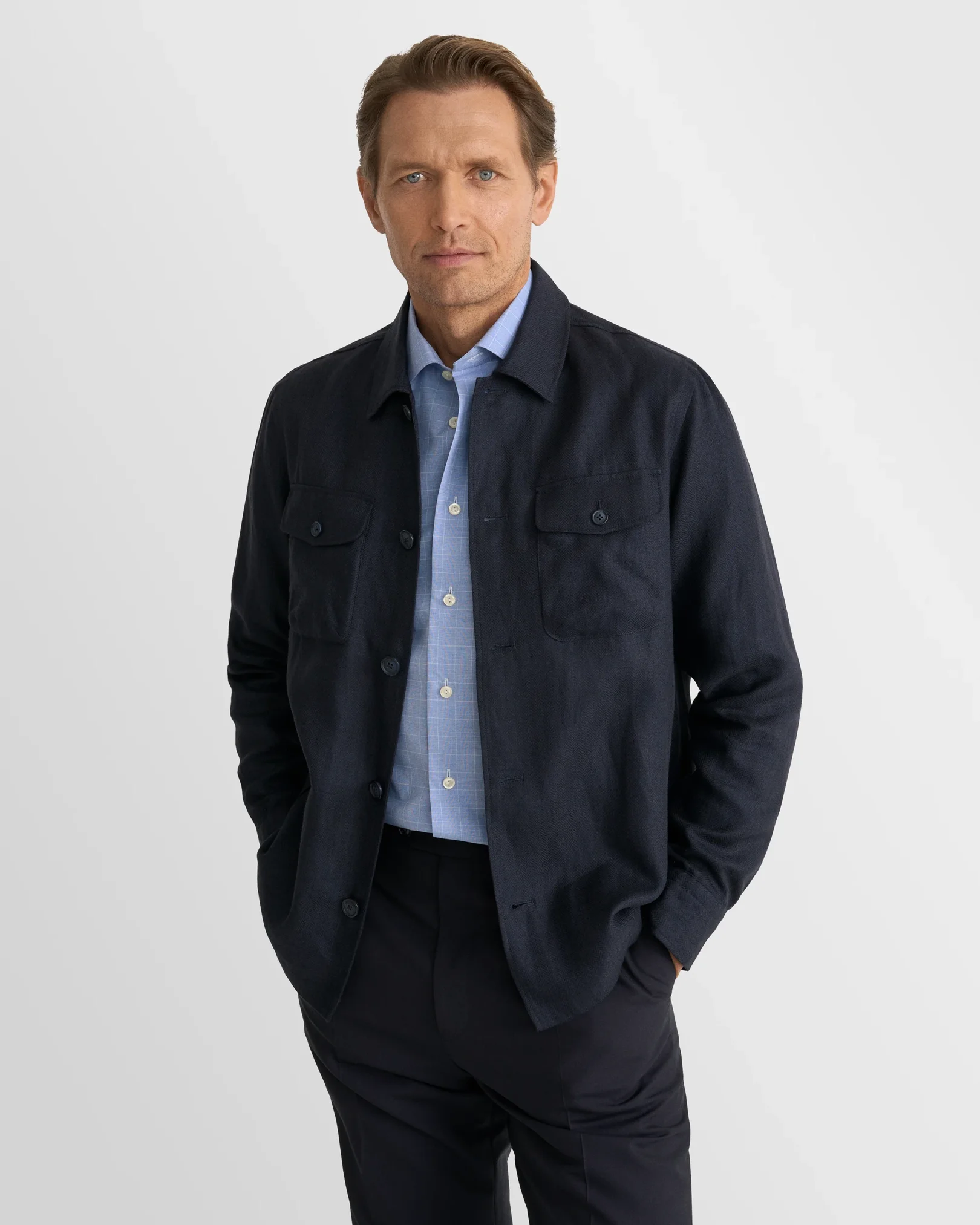 Eton - check twill shirt 260