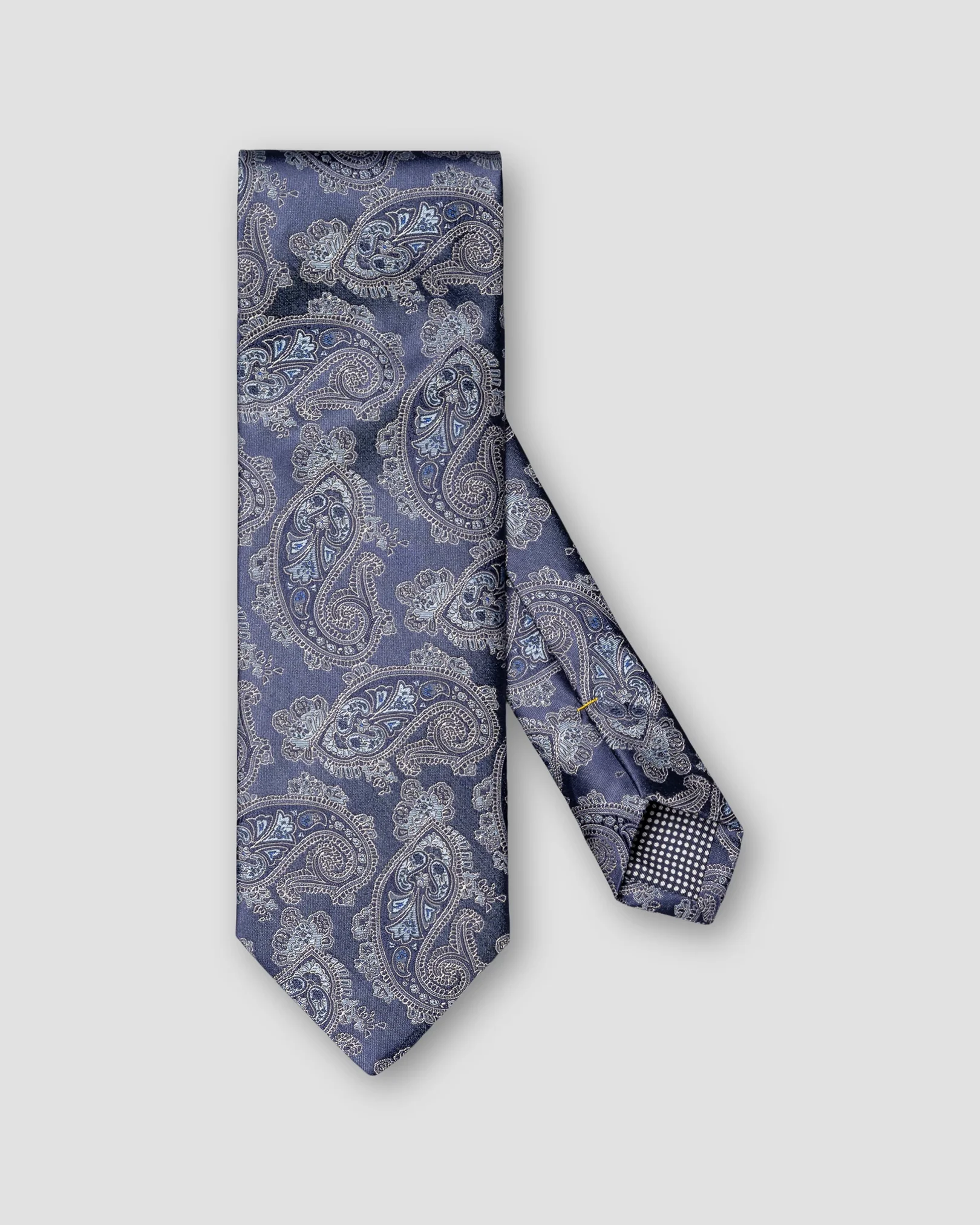 Eton - dark blue paisley woven silk tie