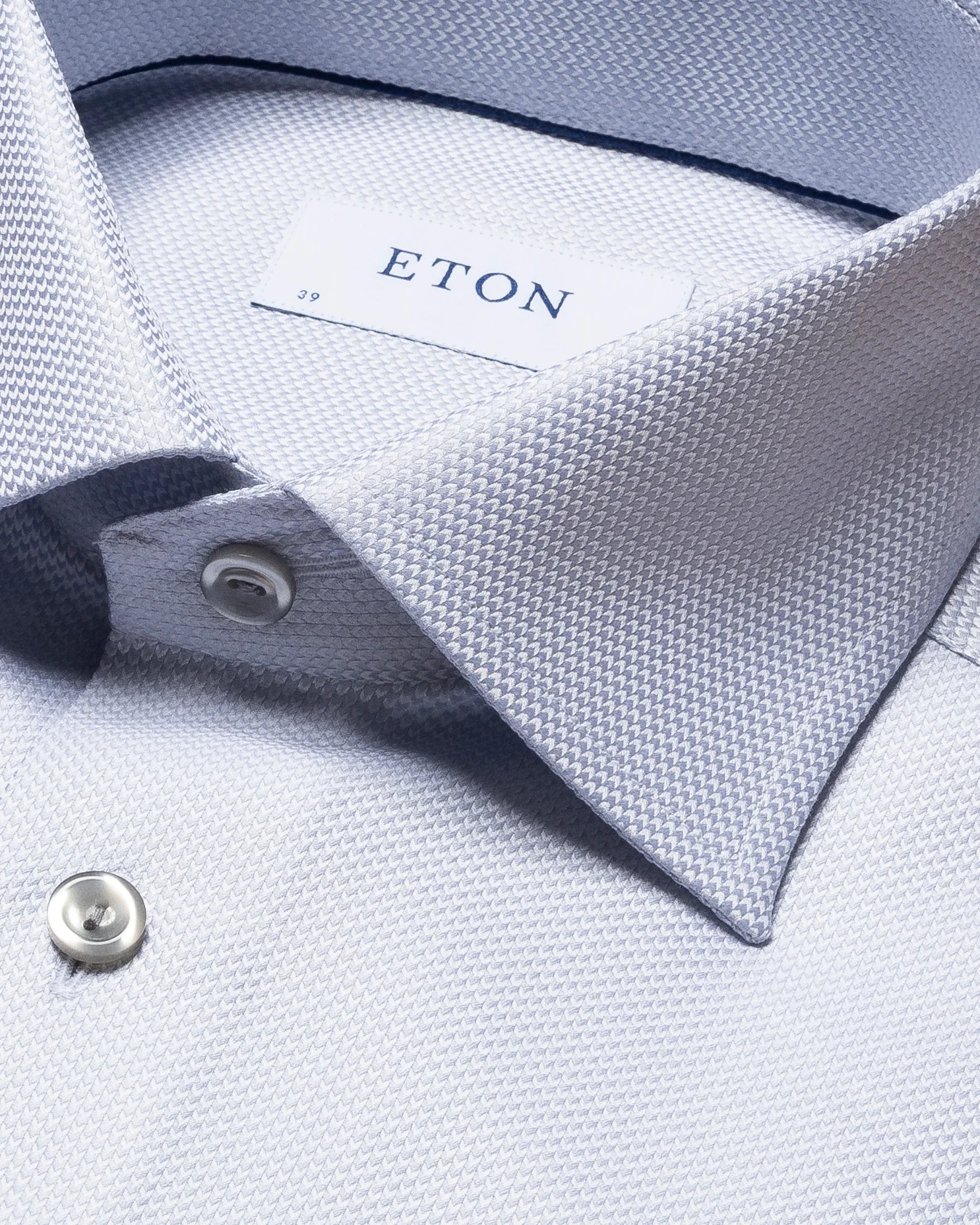 Eton - gray houndstooth king twill shirt