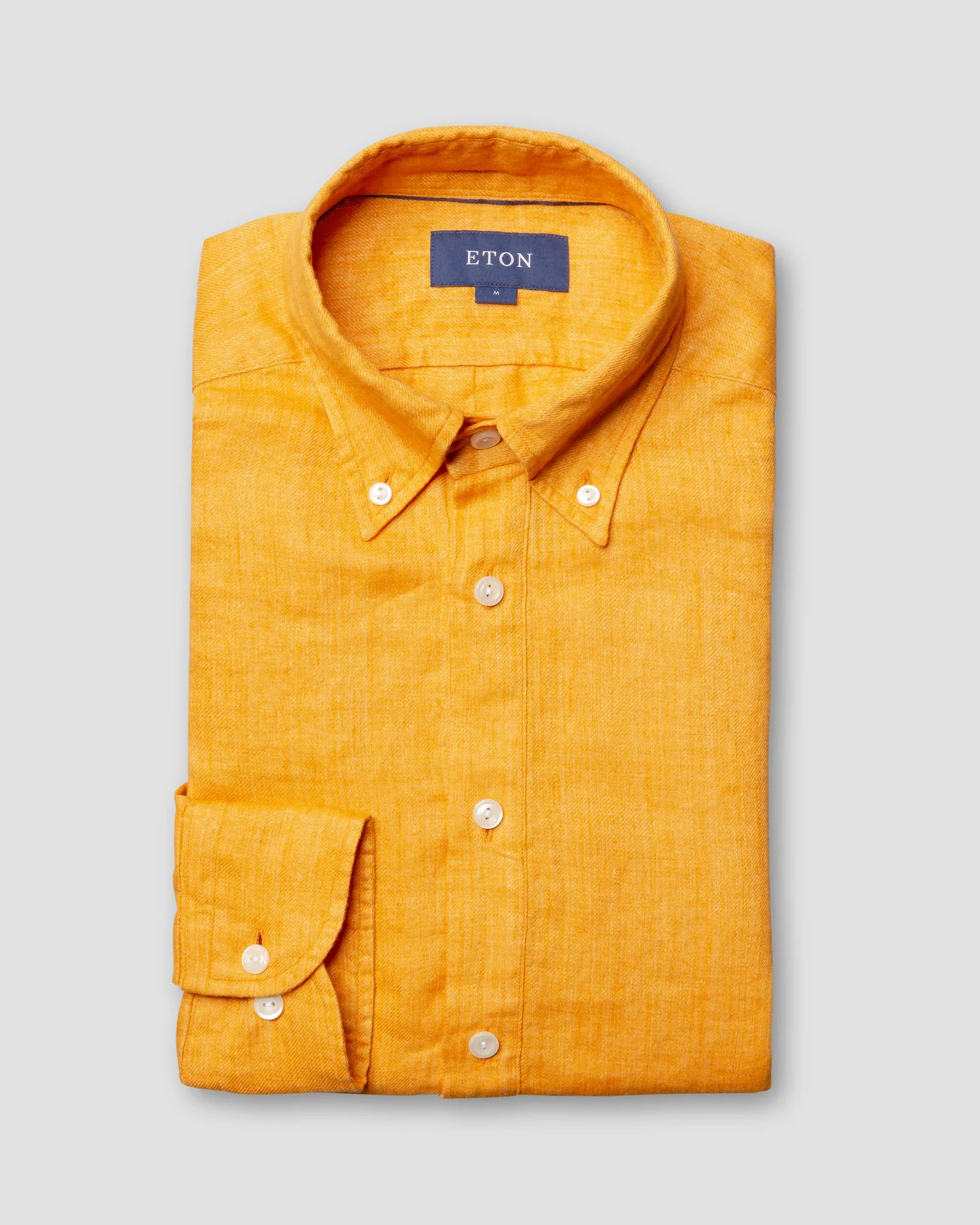Eton - yellow luxe linen popover shirt