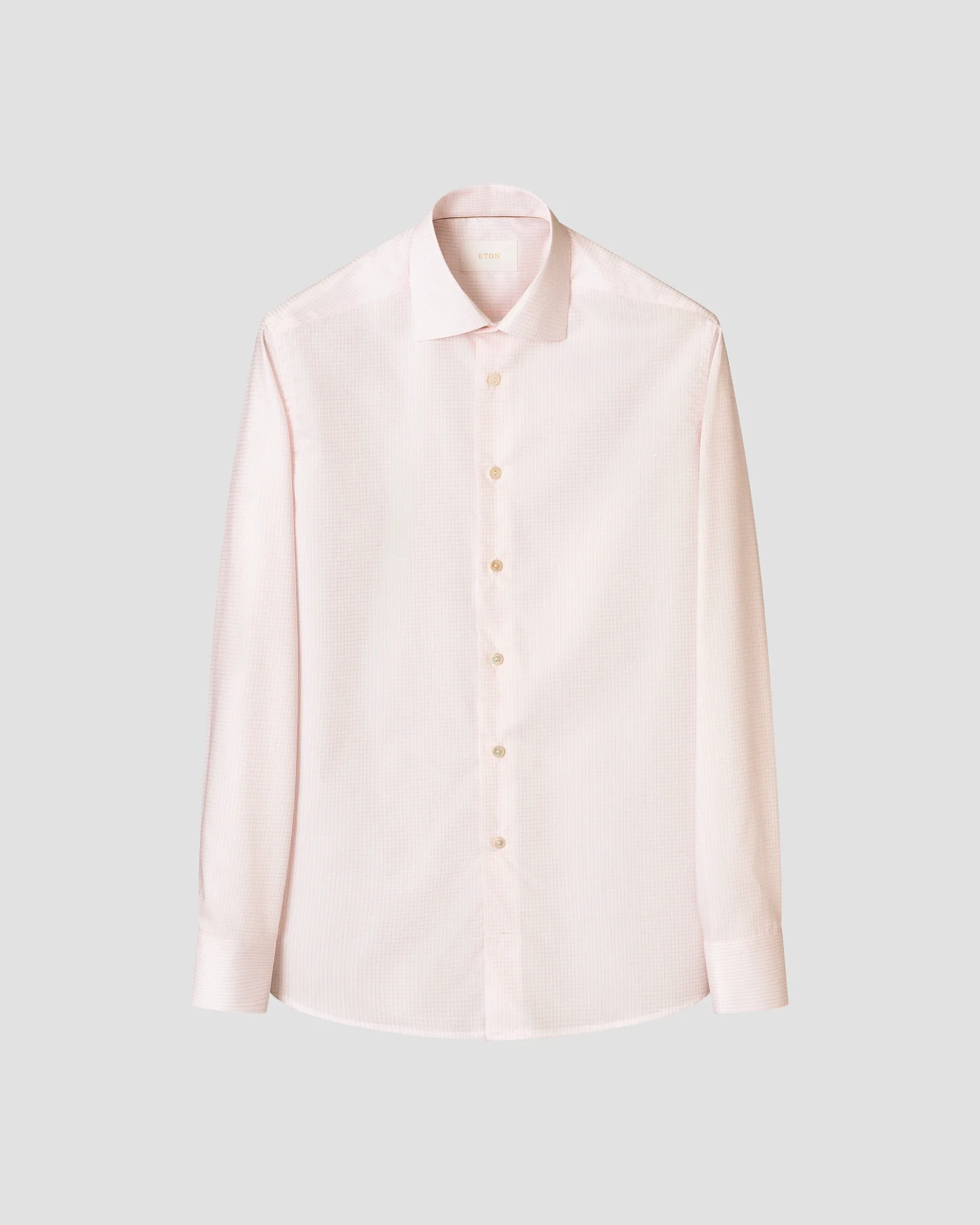 Eton - pink checked supima shirt cut away single contemporary