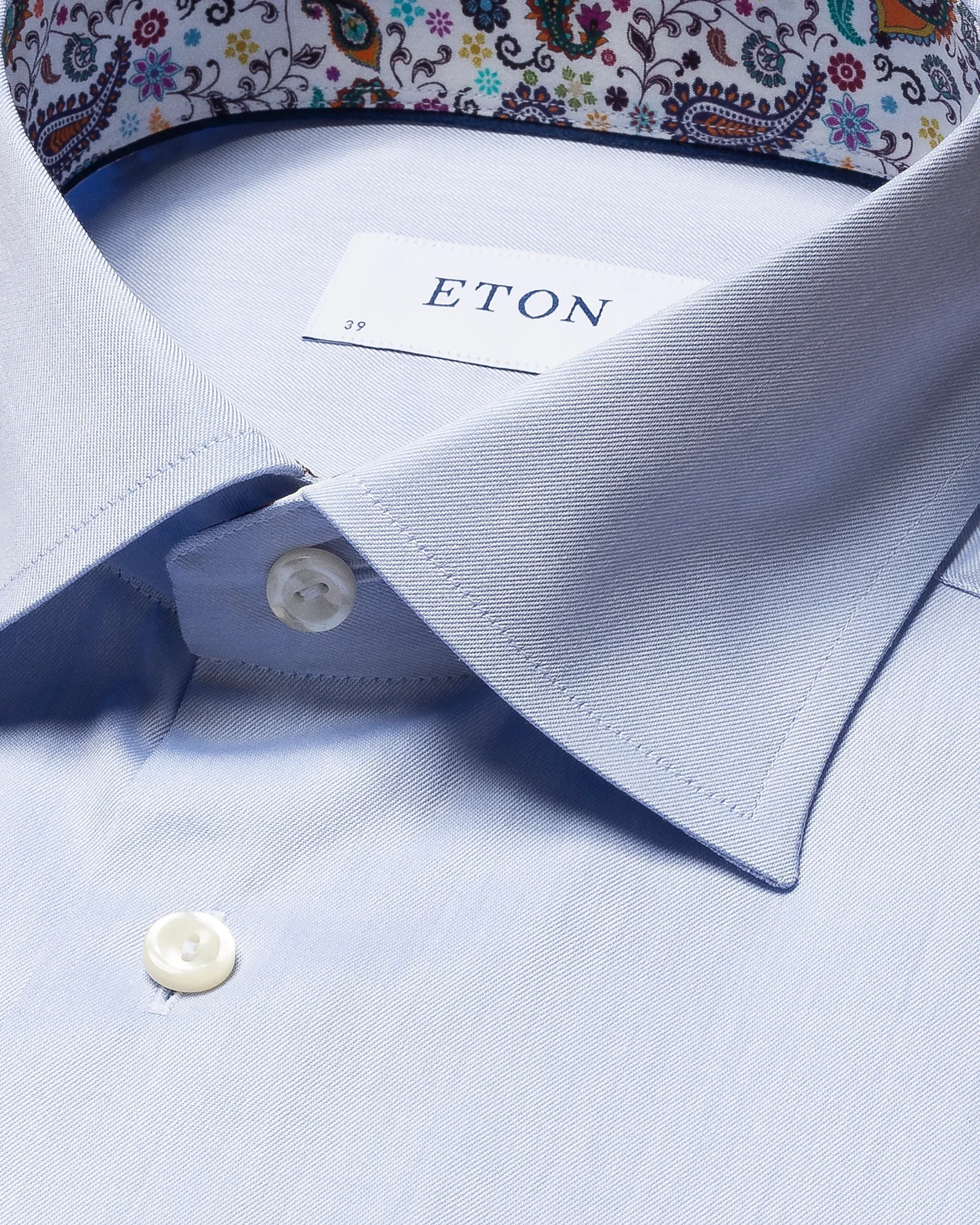 Eton - light blue signature twill details shirt