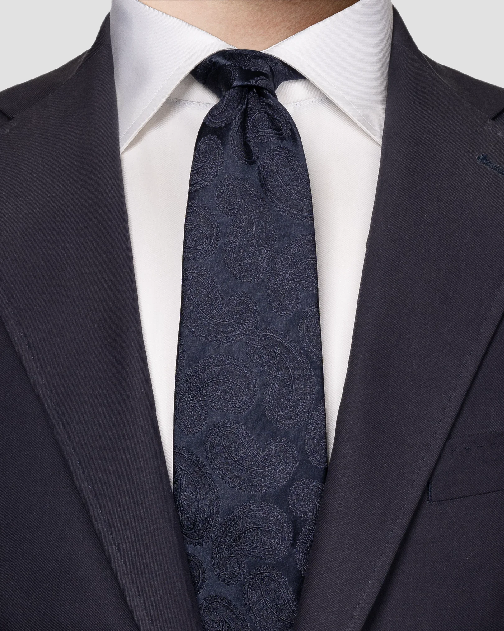 Eton - dark blue paisley pattern tie