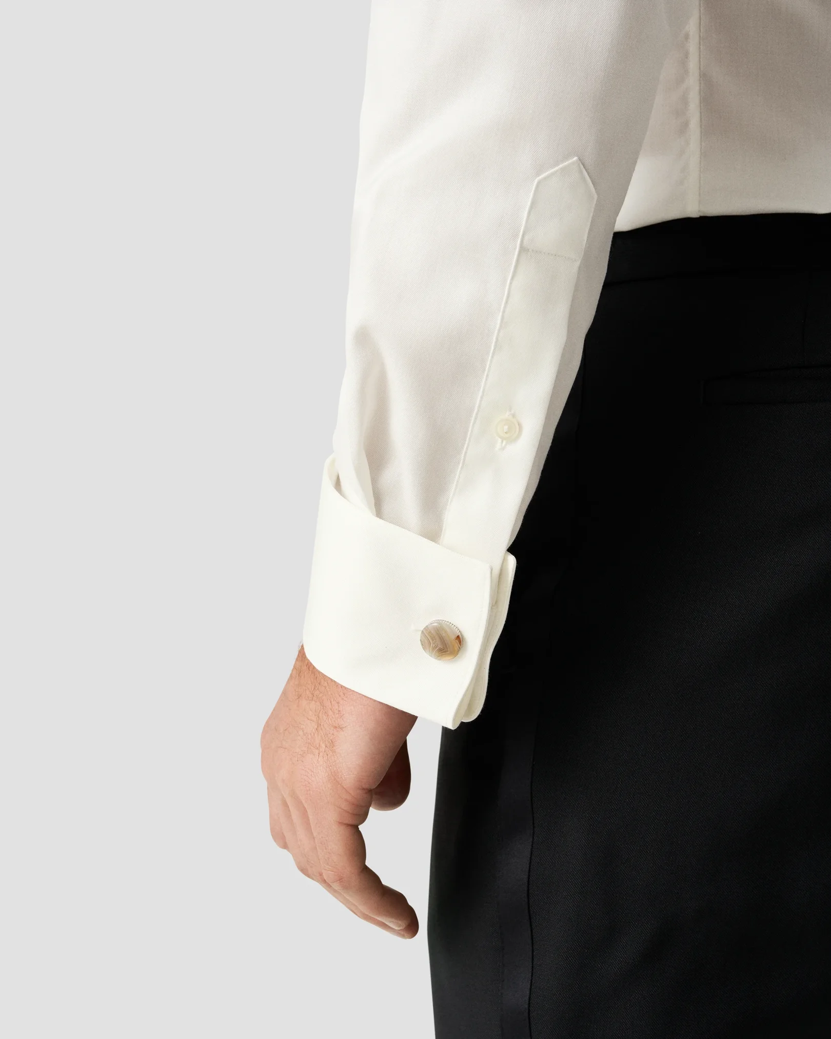 Eton - white fly front signature twill shirt