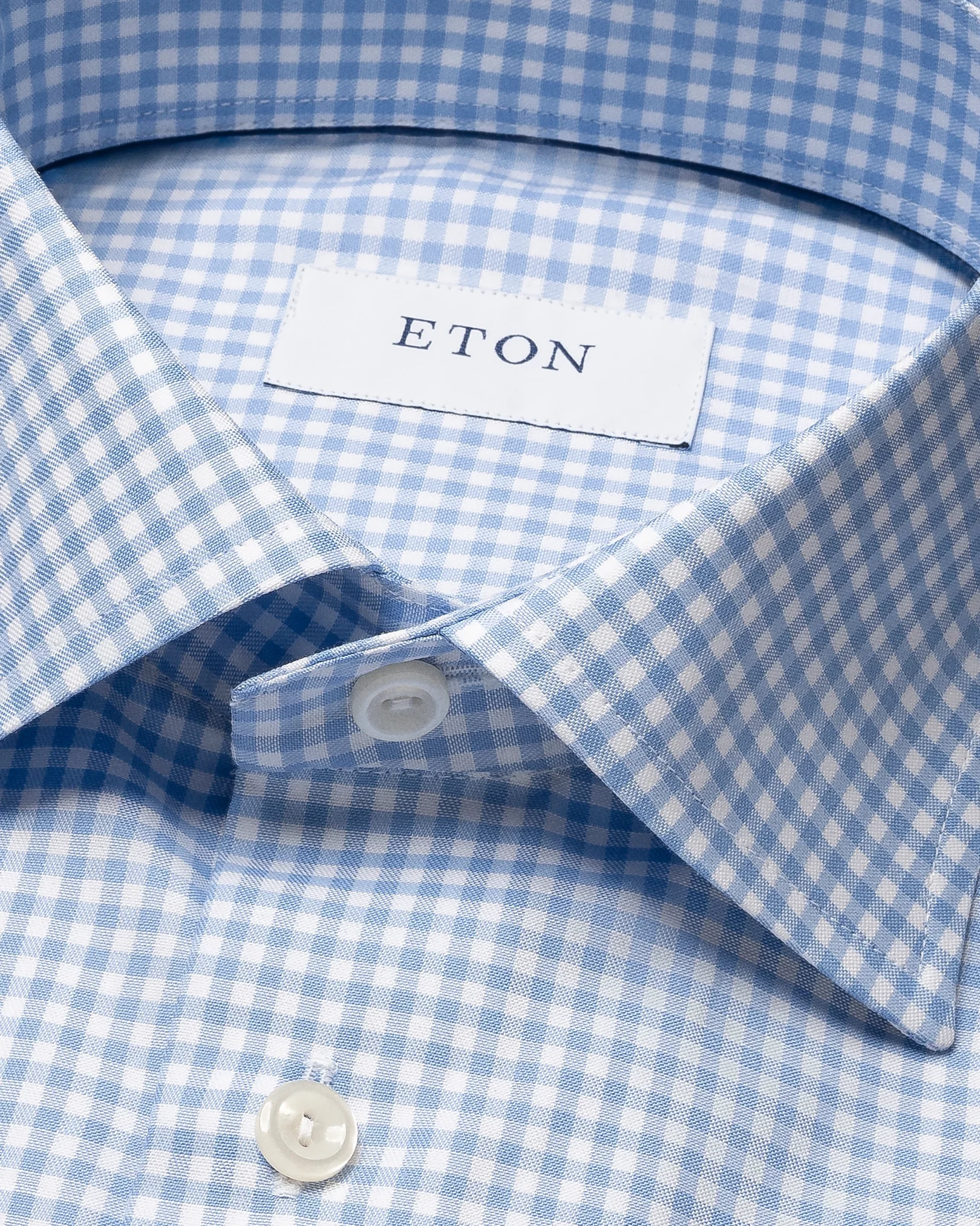 Eton - light blue check signature twill shirt
