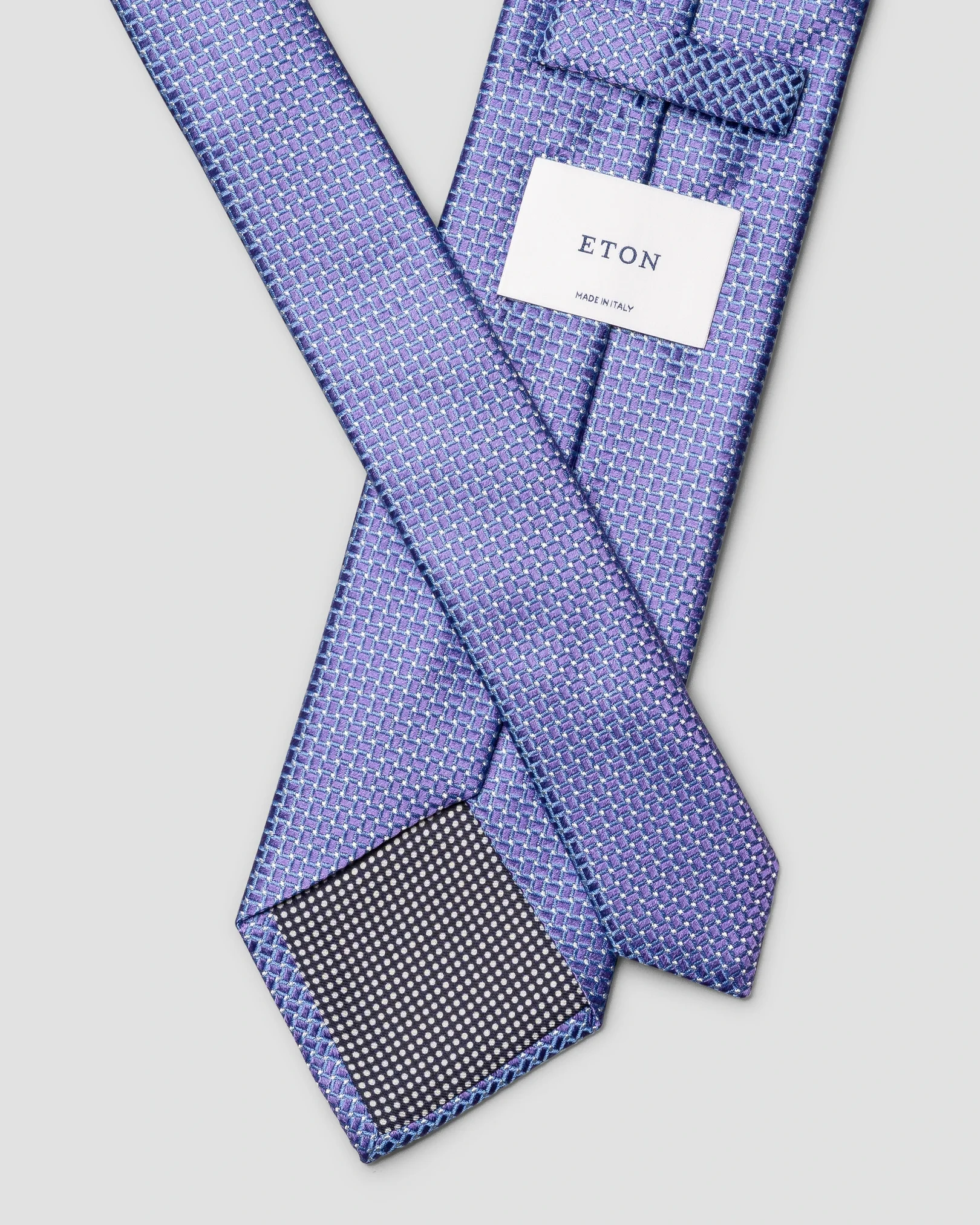 Eton - mid purple micro geometric woven silk tie