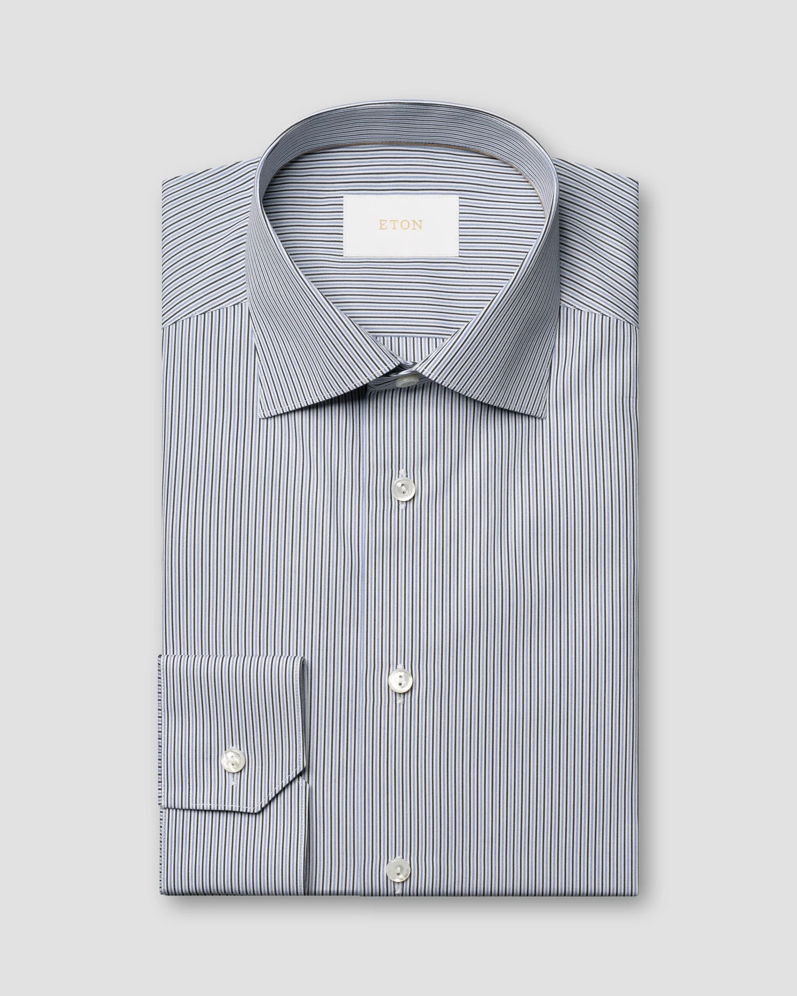 Eton - dark blue striped supima 120 shirt