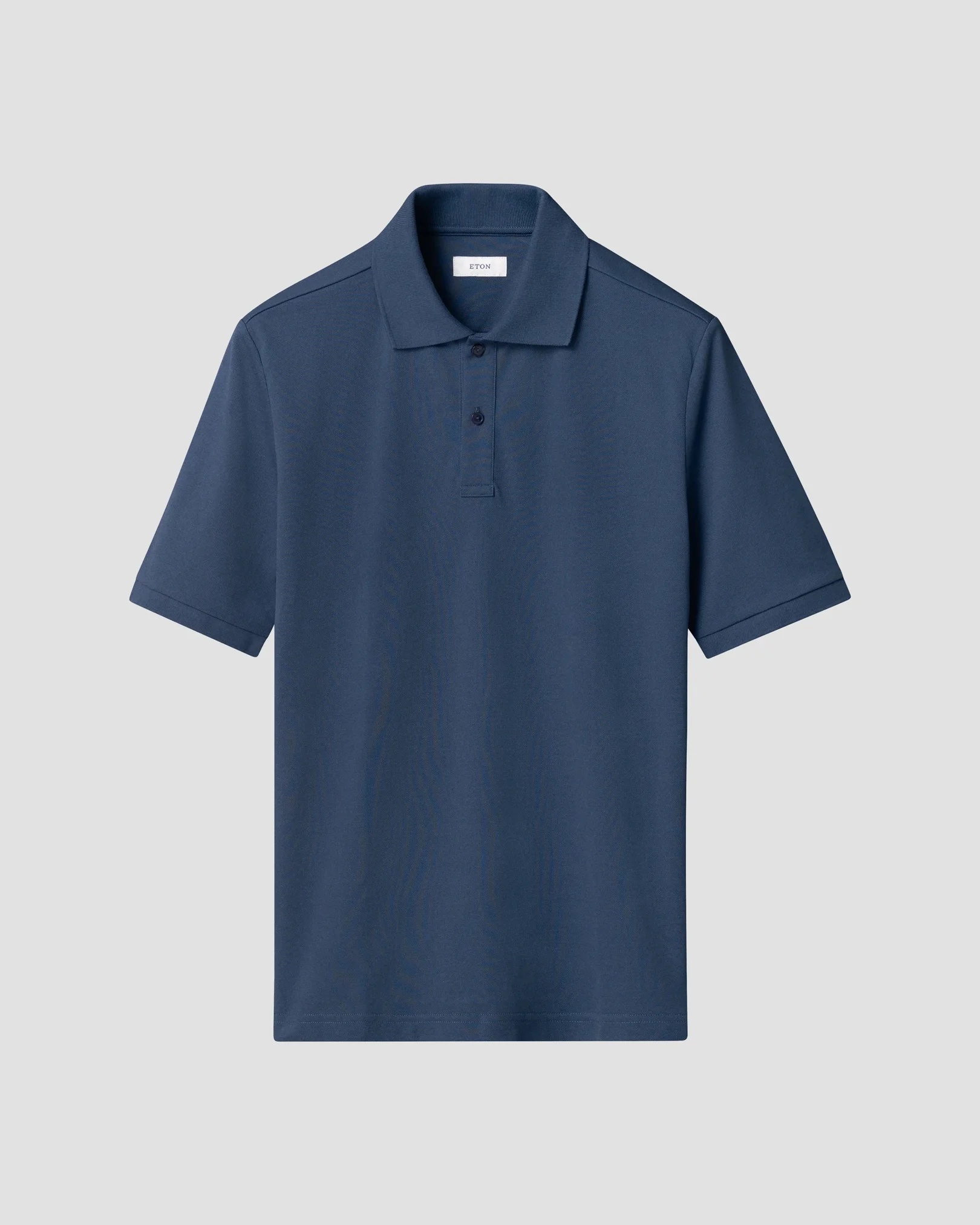 Eton - mid blue pima cotton pique polo