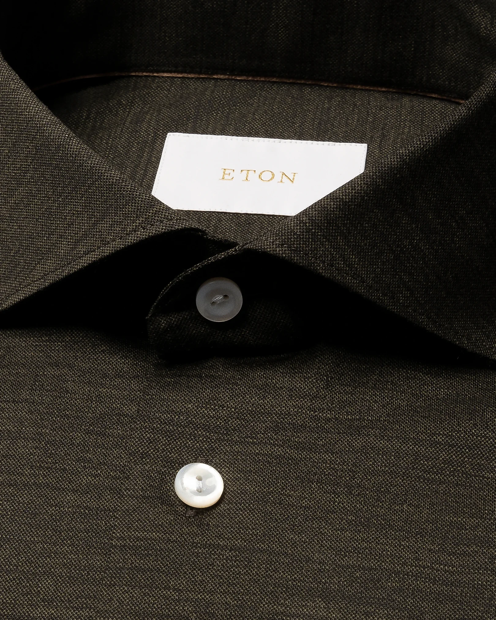 Eton - merino lyocell jersey shirt dark green merino lyocell jersey shirt