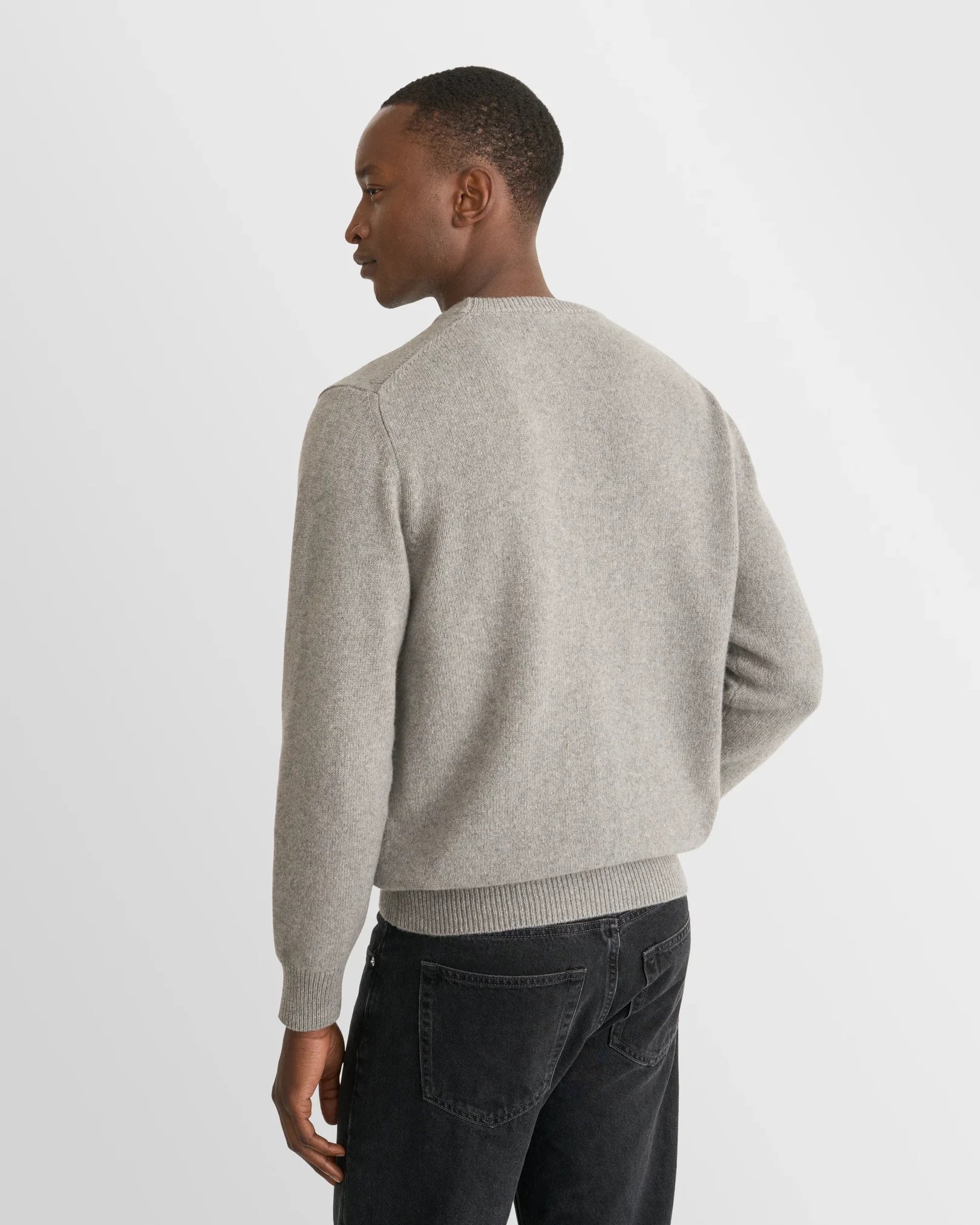 Eton - light grey cashmere knit crew neck