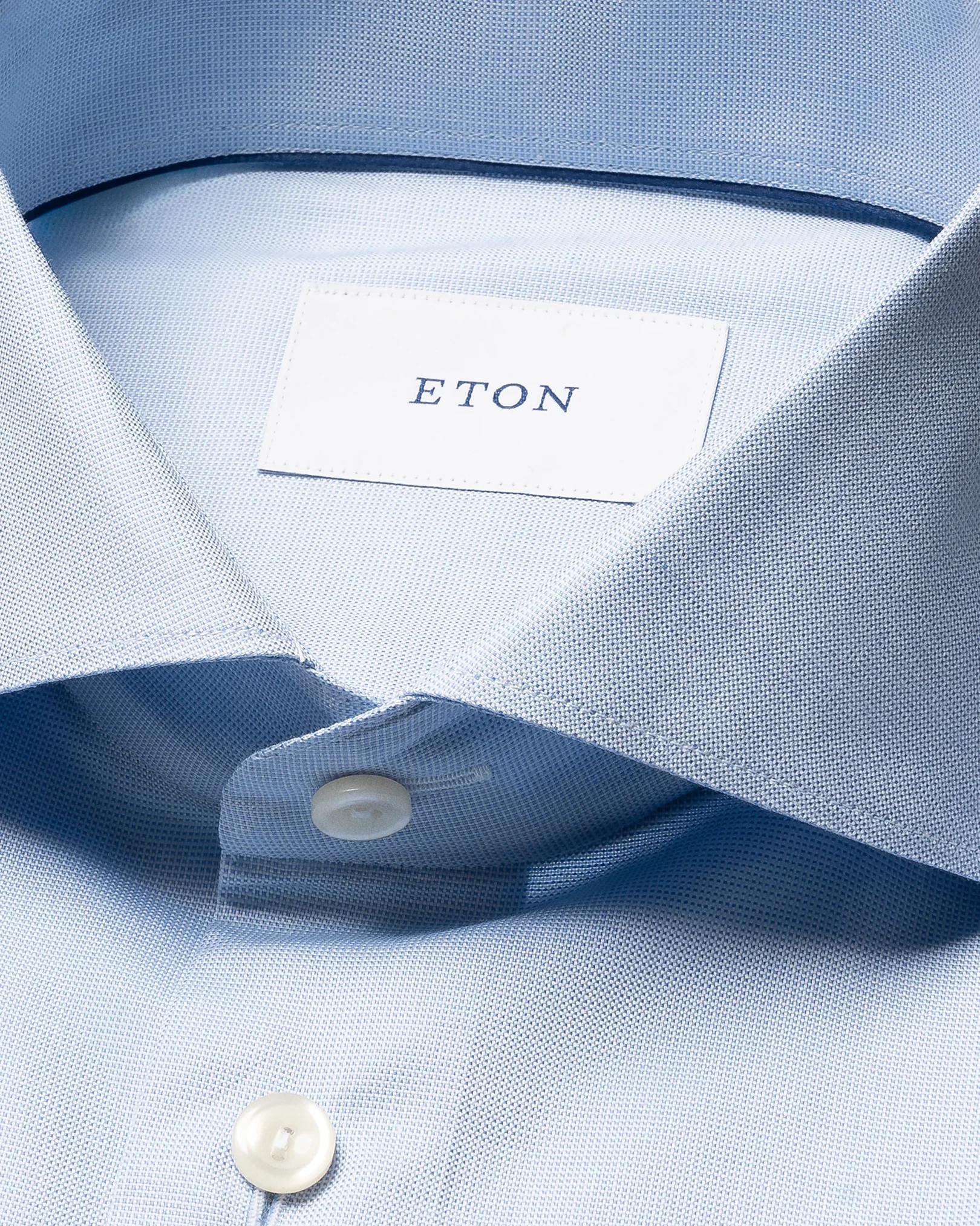Eton - light blue solid signature oxford shirt wide spread 266
