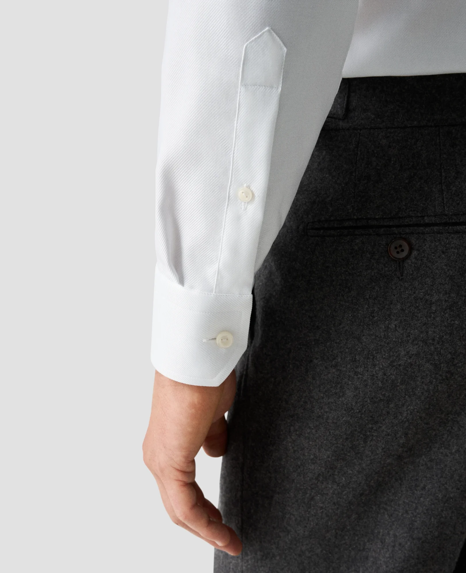 Eton - textured twill shirt extreme cut away