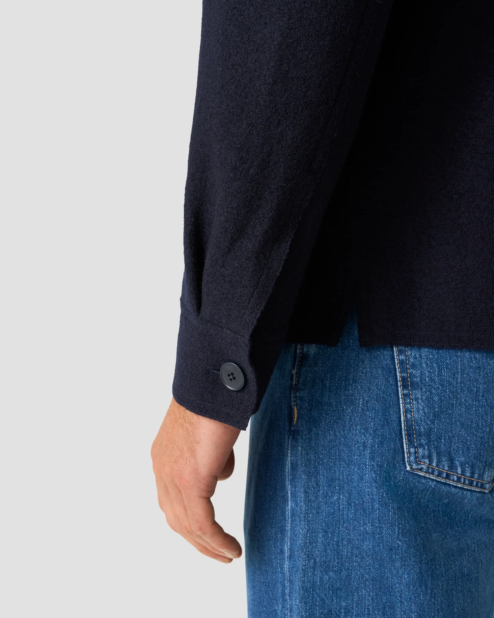 Eton - navy wool overshirt