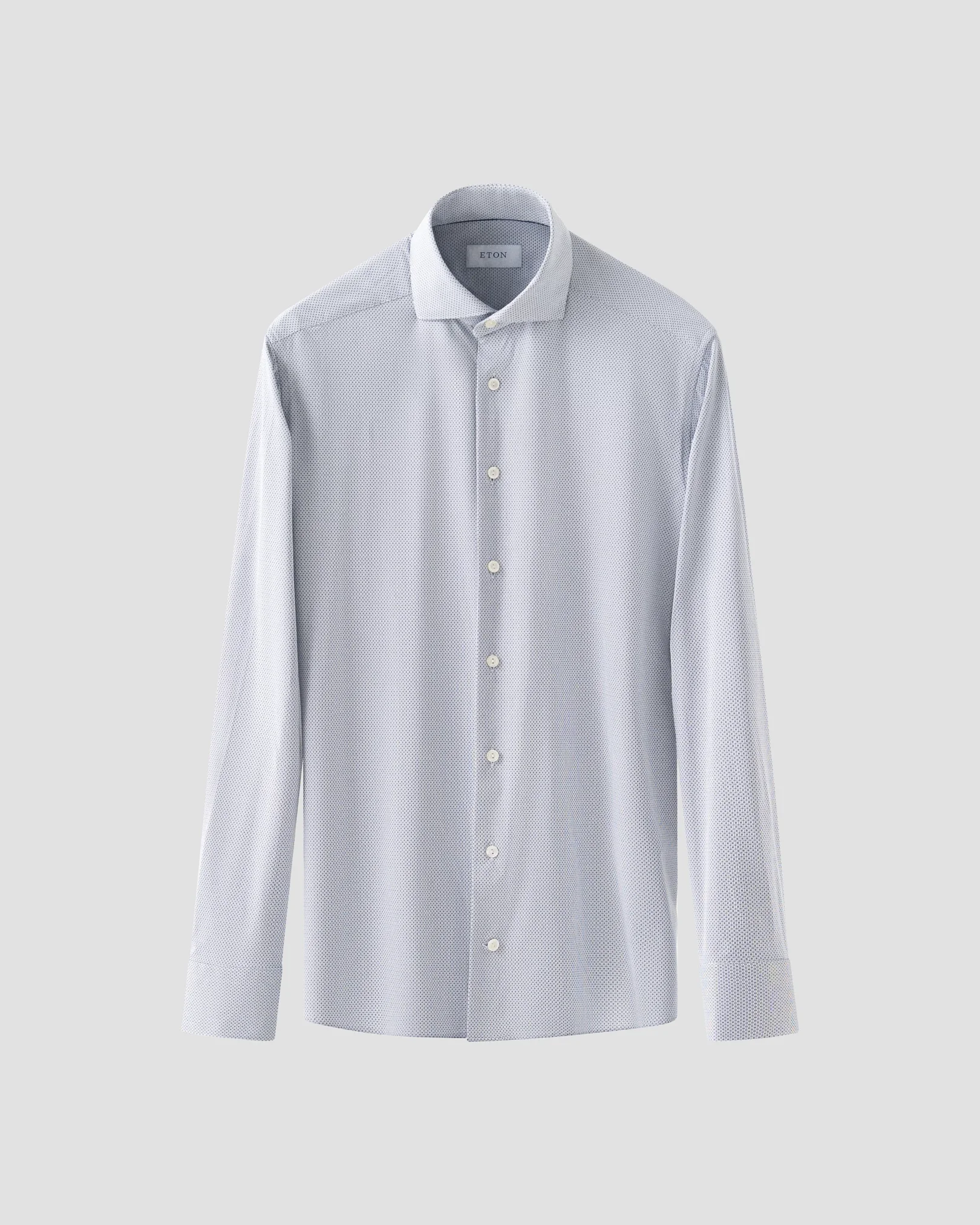 Eton - Navy Textured Four-Way Stretch Shirt