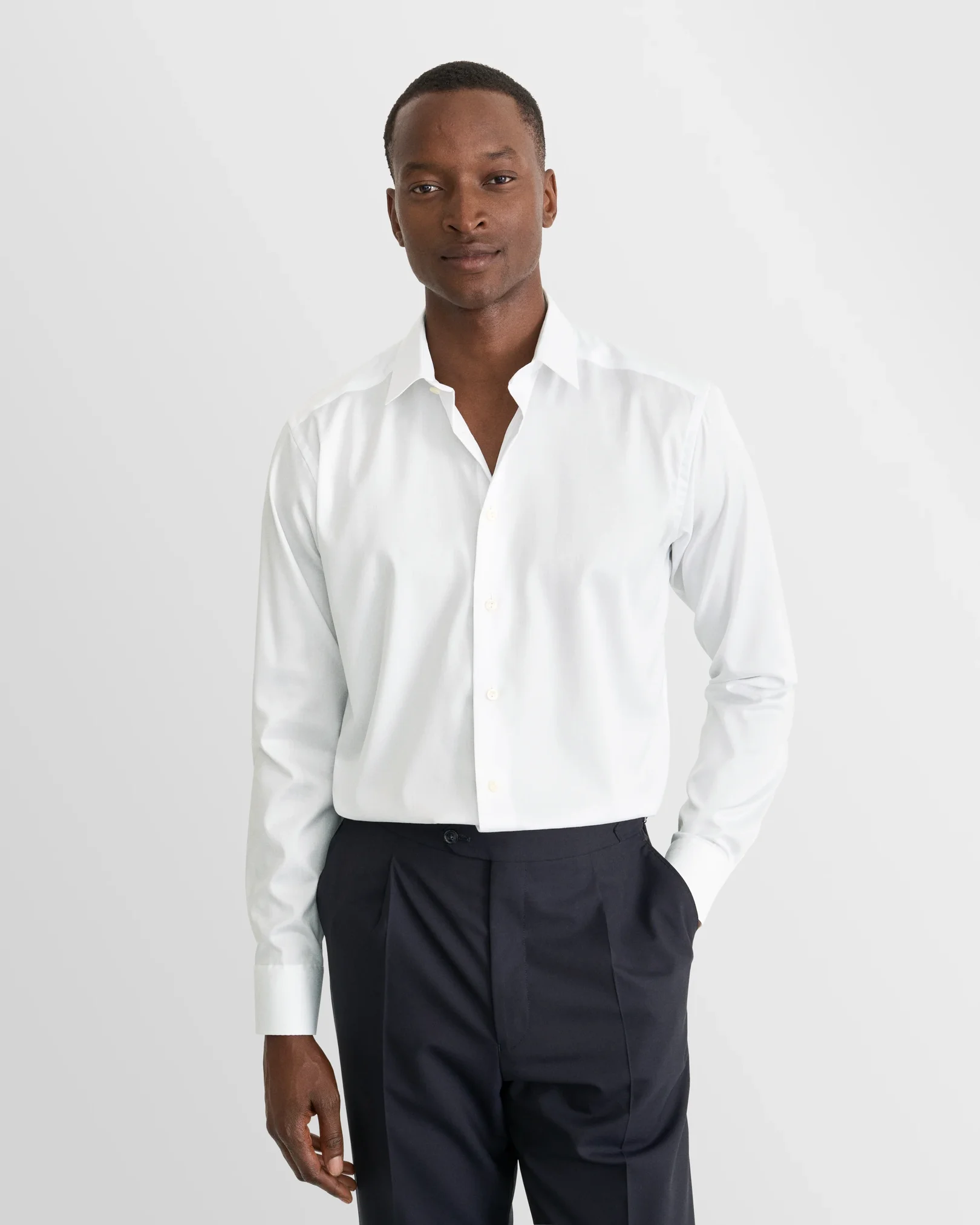 Eton - white solid twill shirt