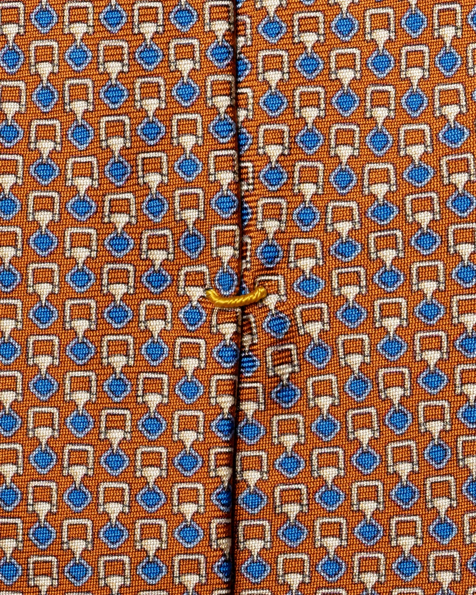 Eton - geometric print silk tie orange geometric print silk tie