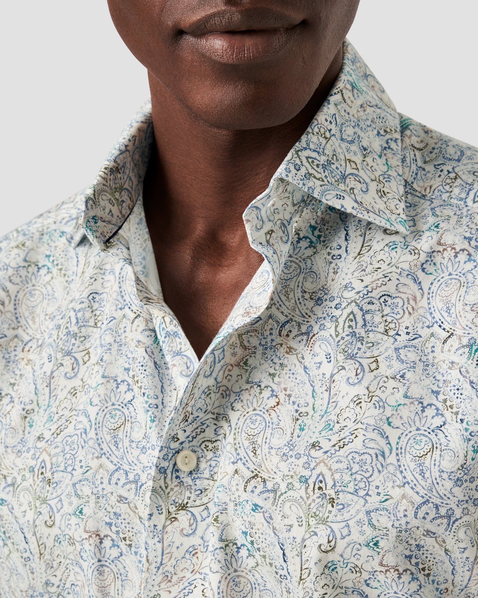 Eton - light green paisley lyocell shirt