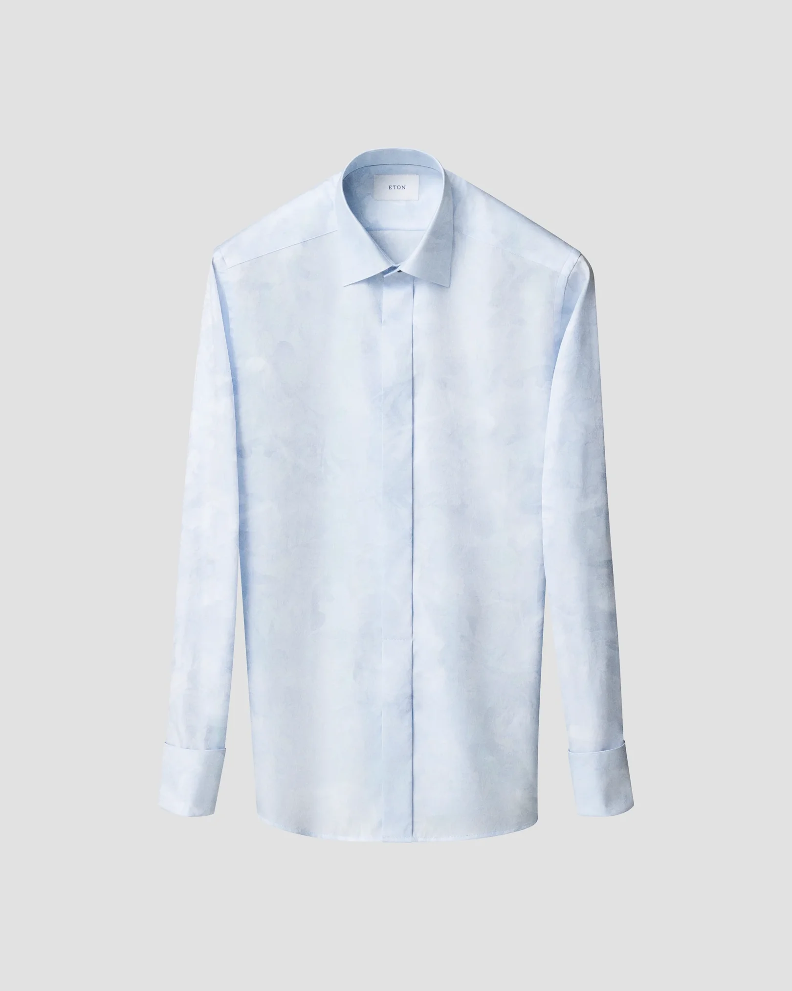 Eton - light blue floral jacquard shirt