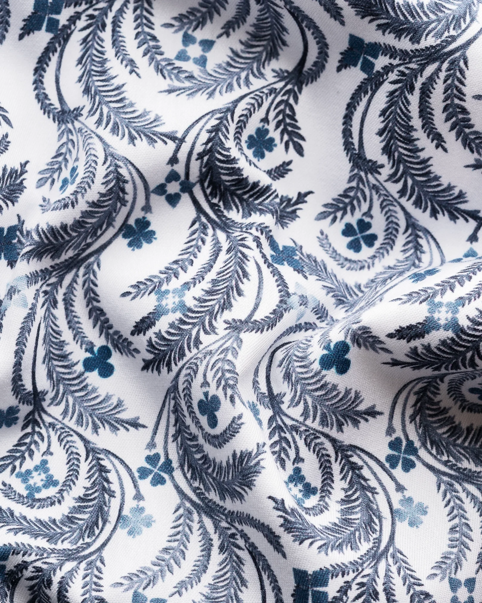 Eton - light blue twill floral paisley print